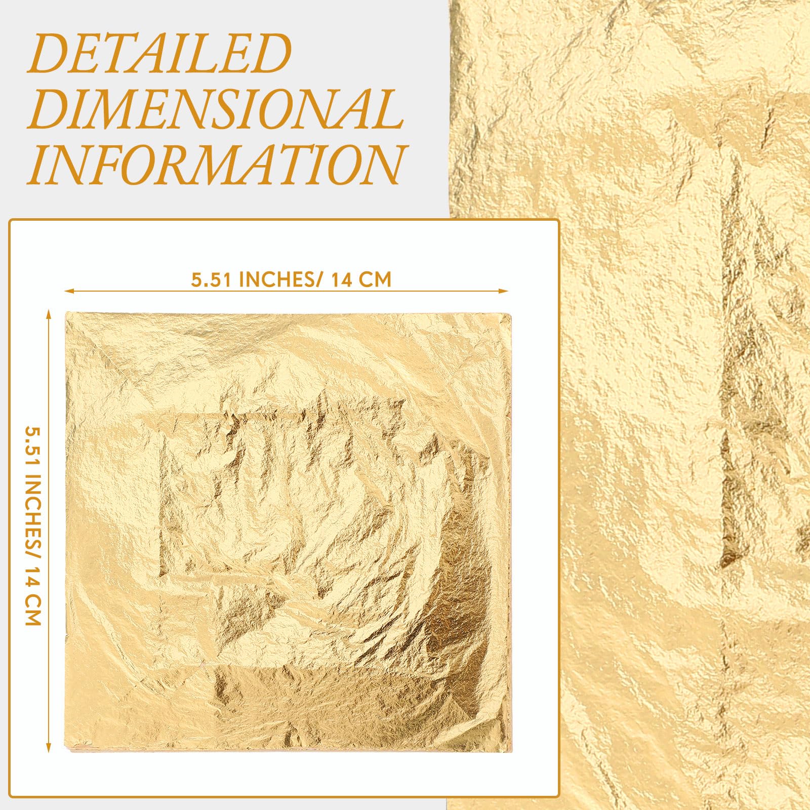 Premium 1000 Sheets Imitation Gold Leaf Foil - 5.5x5.5 Inch (14x14cm) Gold Foil Paper for DIY Gilding, Painting, Furniture Decoration & Craft Projects - Perfect for Art, Home Decor, Wedding Invitations & Scrapbooking