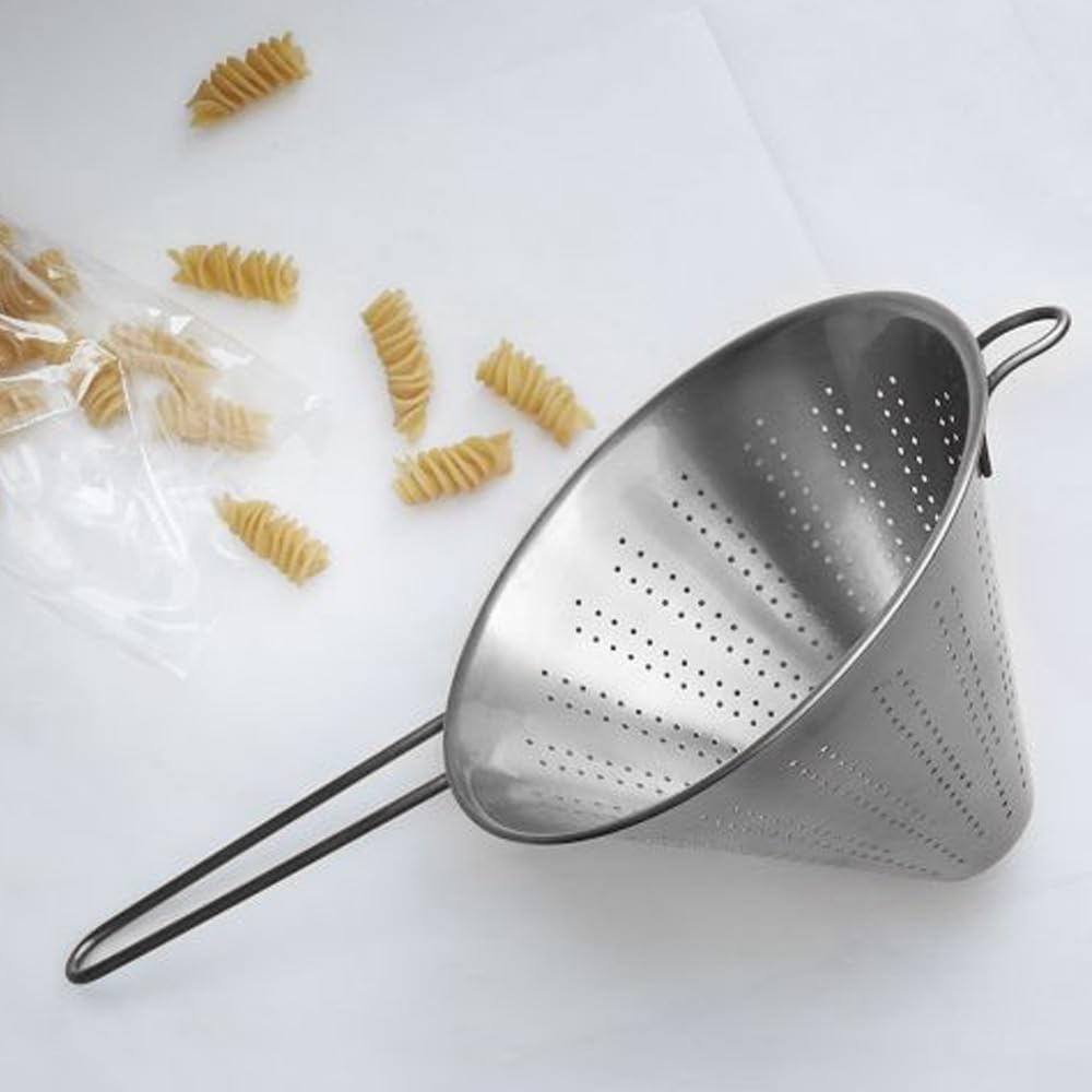 Premium Stainless Steel Kitchen Strainer - 16cm Fine Mesh Colander for Pasta, Vegetables & Fruits | Durable & Rust-Proof | Ideal for Cooking, Baking & Food Prep | Space Home Silver Strainer