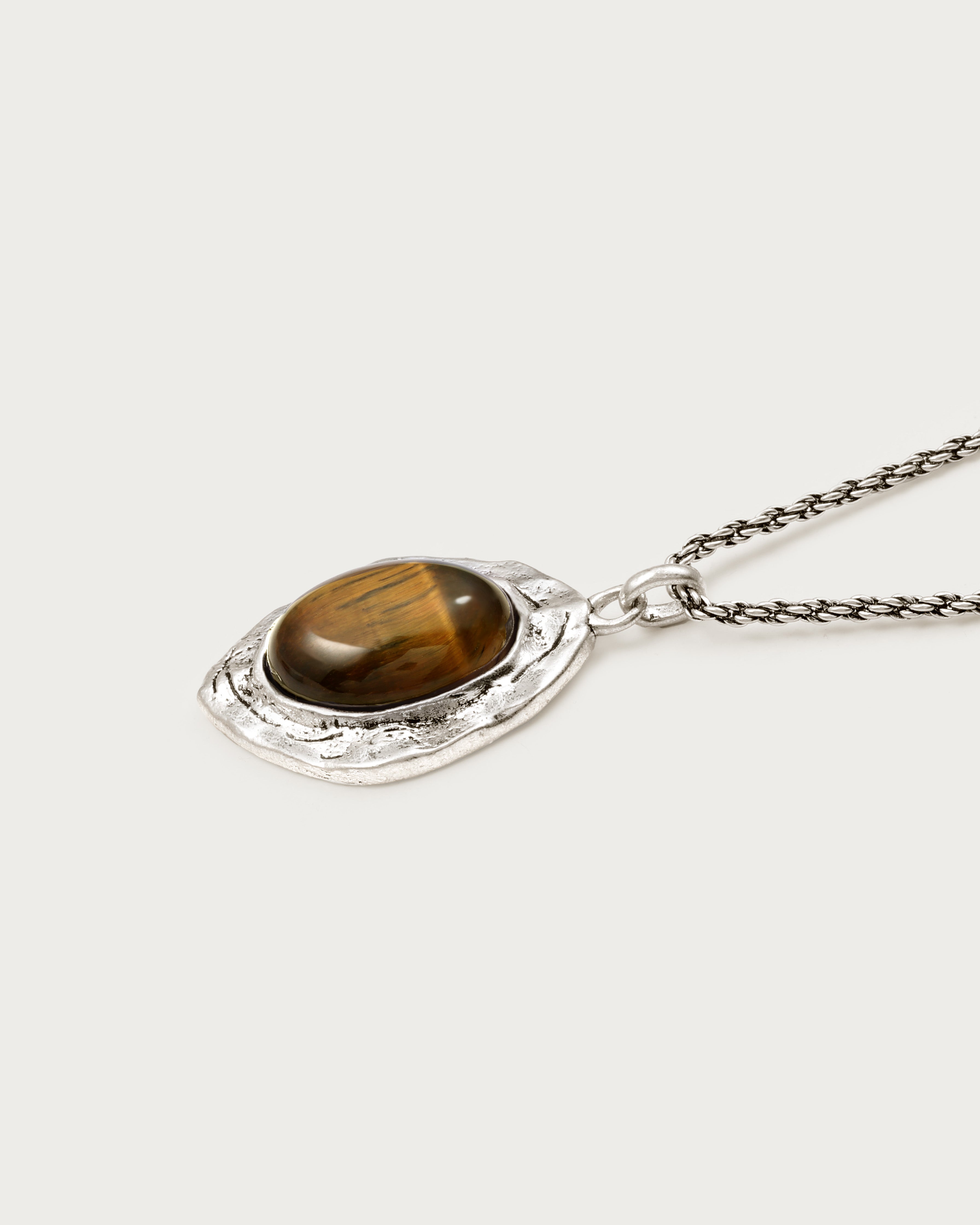 Silver Tiger's Eye Savannah Long Necklace for Women - Elegant Gemstone Beaded Jewelry for Boho Style, Meditation & Spiritual Healing