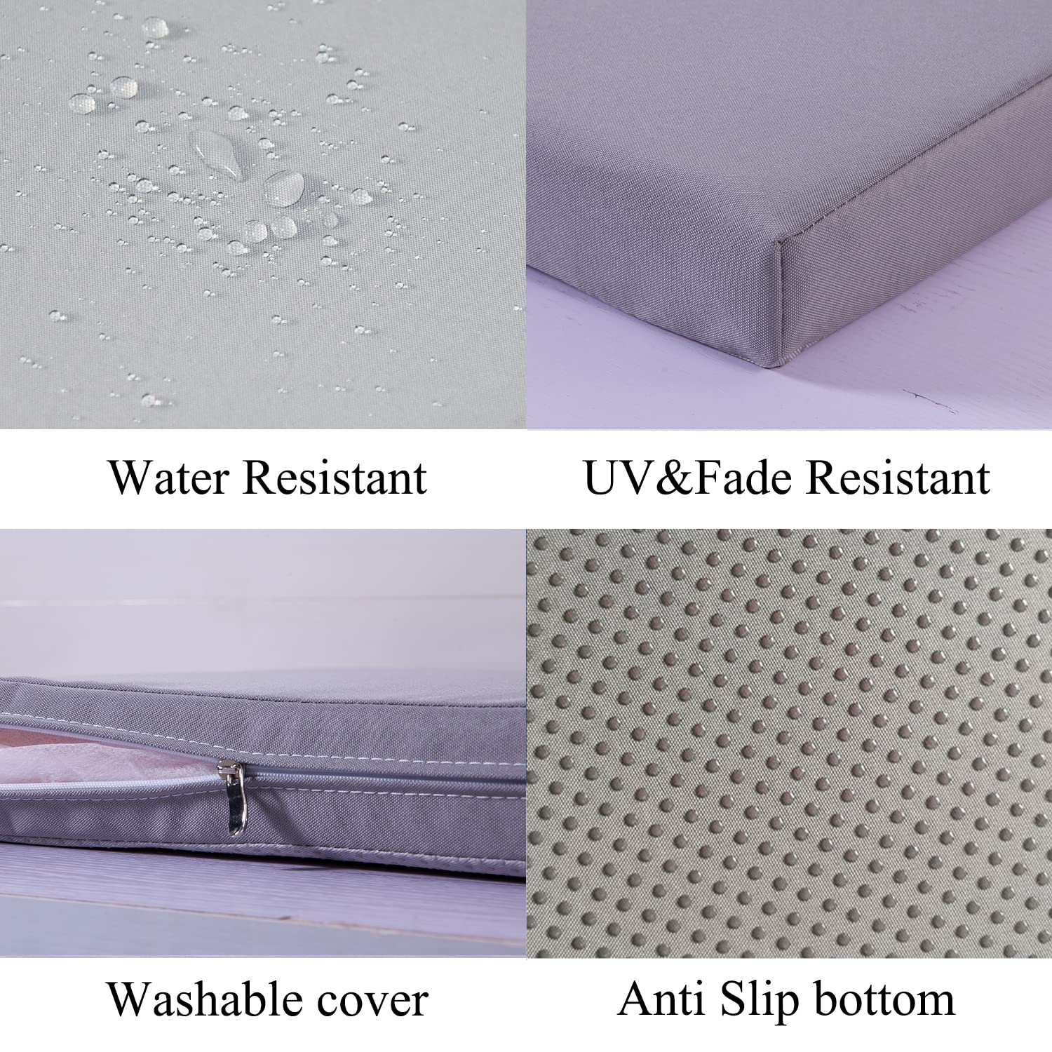 Waterproof Outdoor Bench Cushions for Patio Furniture - SAMTY Washable Porch Swing Cushion with Cover - Perfect for Garden, Love Seat, Sofa & Settee - Ideal for Backyard, Deck, Poolside & Outdoor Relaxation