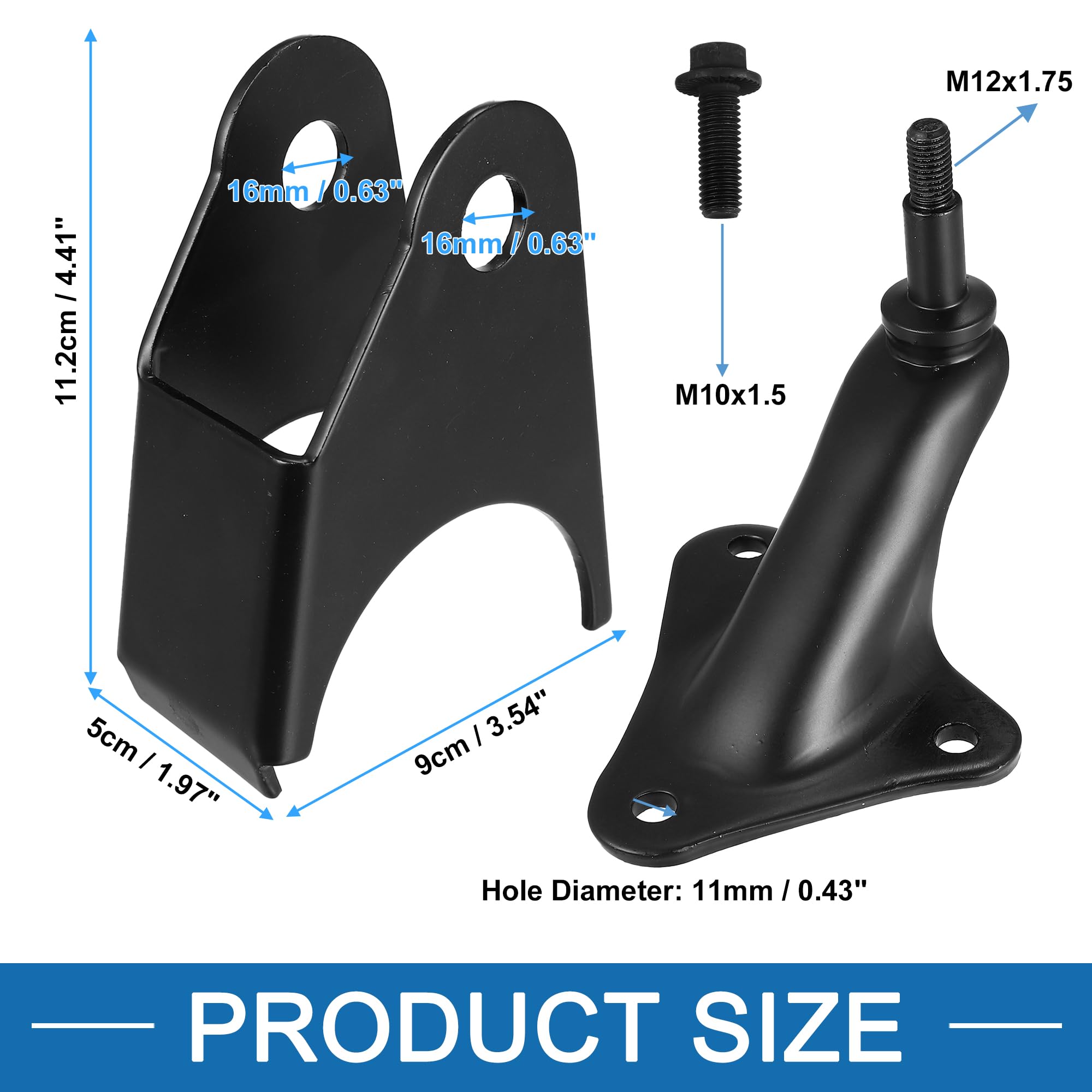 GMC Sierra 1500 1999-2006 Rear Upper Shock Absorber Bracket 523-288 - Heavy Duty Metal Black Shock Mount Repair Bracket (Set of 2) - Perfect for Off-Roading, Towing & Suspension Upgrades