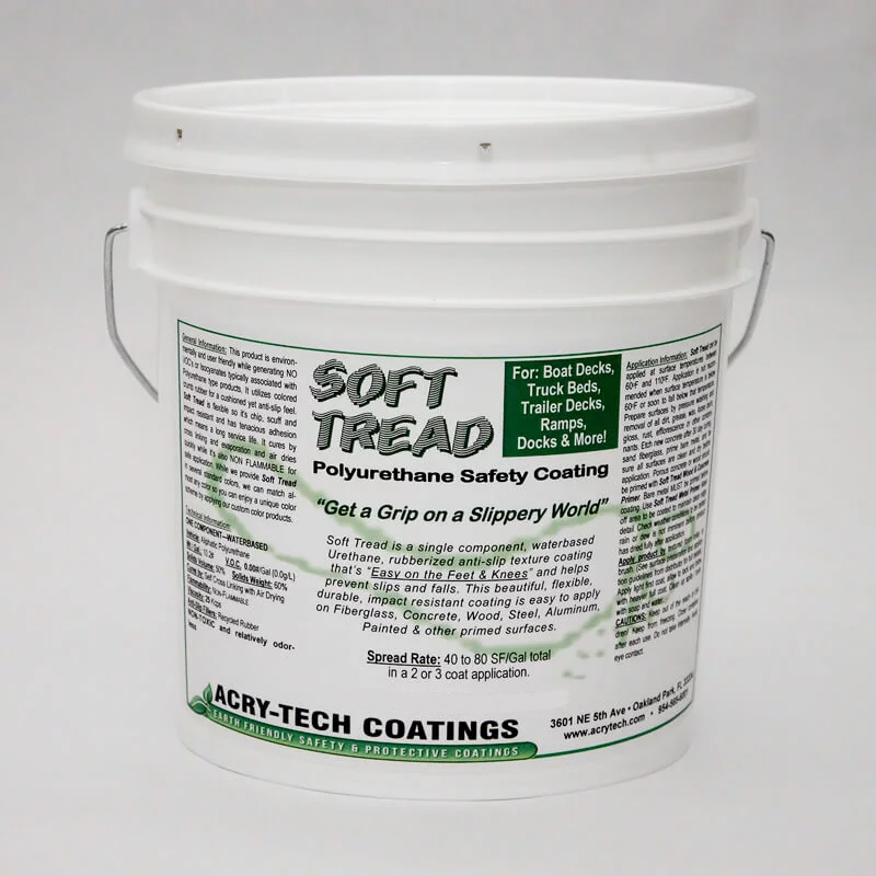 Acry Tech Soft Tread 1 Gallon Primer - High Adhesion Floor Coating for Concrete & Wood - Ideal for Garages, Basements & Workshops