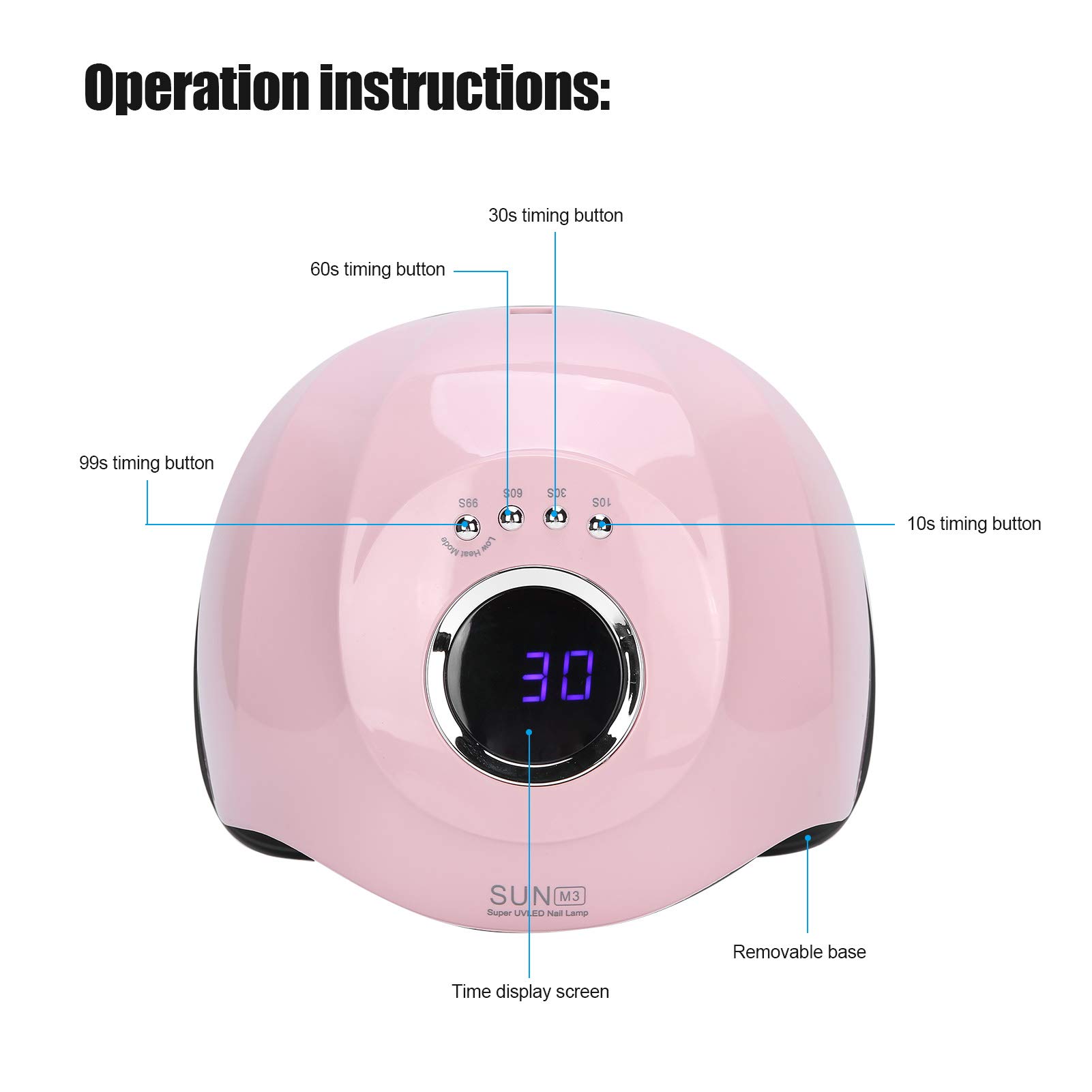 UBERSWEET® 180W Professional LED Gel Nail Lamp with 4 Timer Settings - Fast Curing for Home & Salon Use | Perfect for Gel Polish, Acrylic Nails & Nail Art Drying
