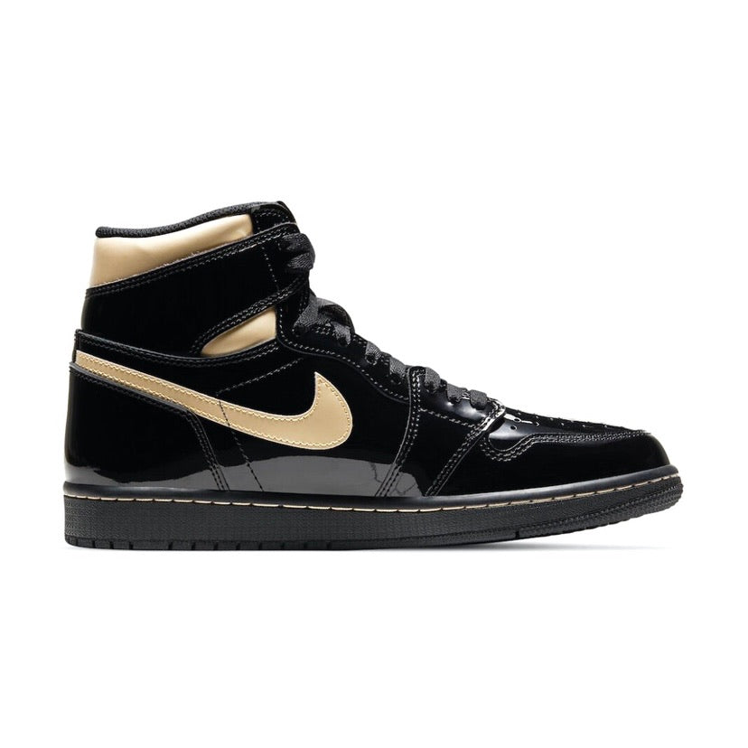 Air Jordan 1 High Retro Black Metallic Gold Sneakers (2020 Release) - Men's Basketball Shoes for Streetwear & Casual Fashion