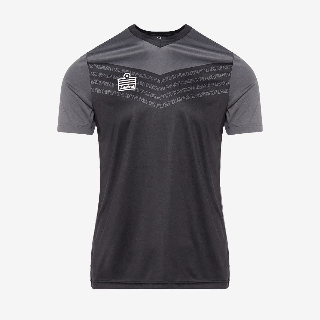 Flare SS Football Shirt - Charcoal & Black - Breathable Performance Jersey for Men's Soccer, Training & Match Play