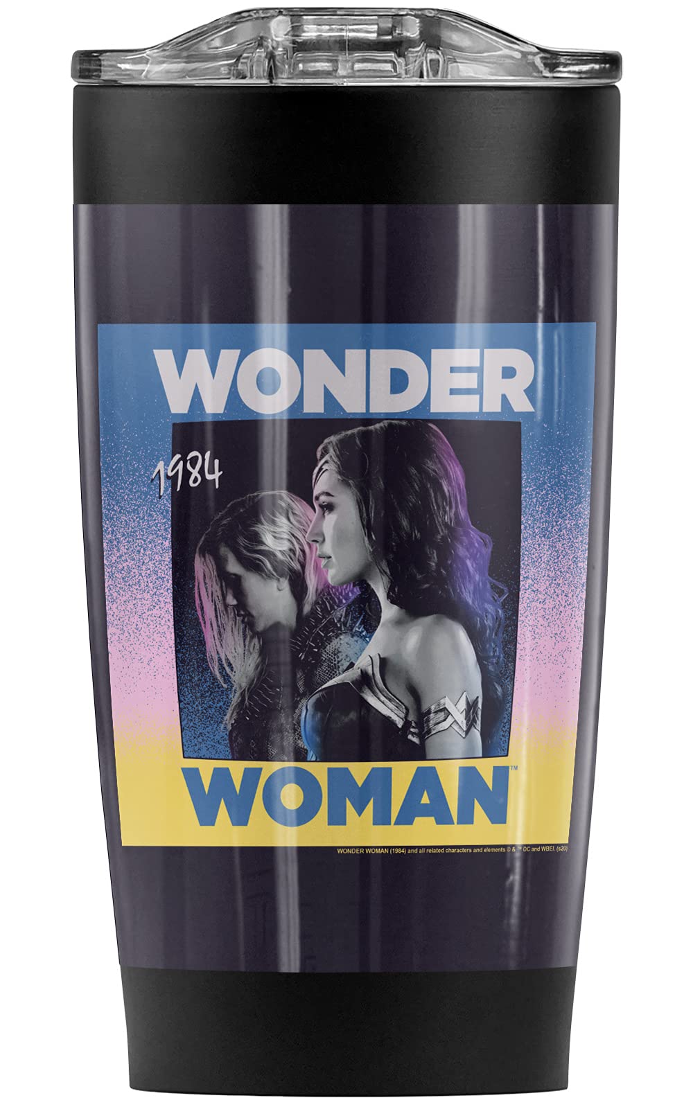 Wonder Woman 1984 Stainless Steel Tumbler 20oz - Vacuum Insulated Coffee Travel Mug with Leakproof Lid - Keeps Hot & Cold for Hours - Perfect for Office, Gym, Camping & Car Commute