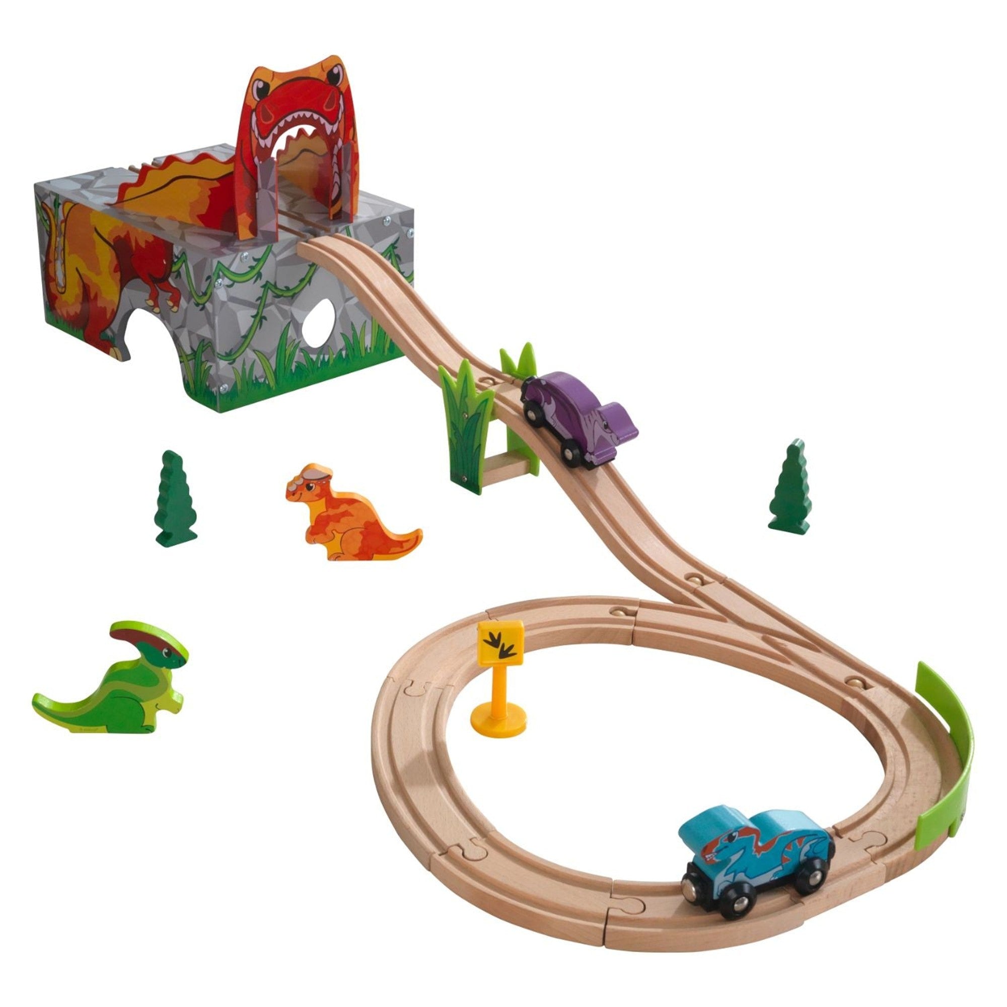 KidKraft Adventure Tracks Dino World T-Rex Tremor Cave Playset - Dinosaur Toy for Kids Ages 3+ | Perfect for Imaginative Play, Birthday Gifts & Preschool Learning