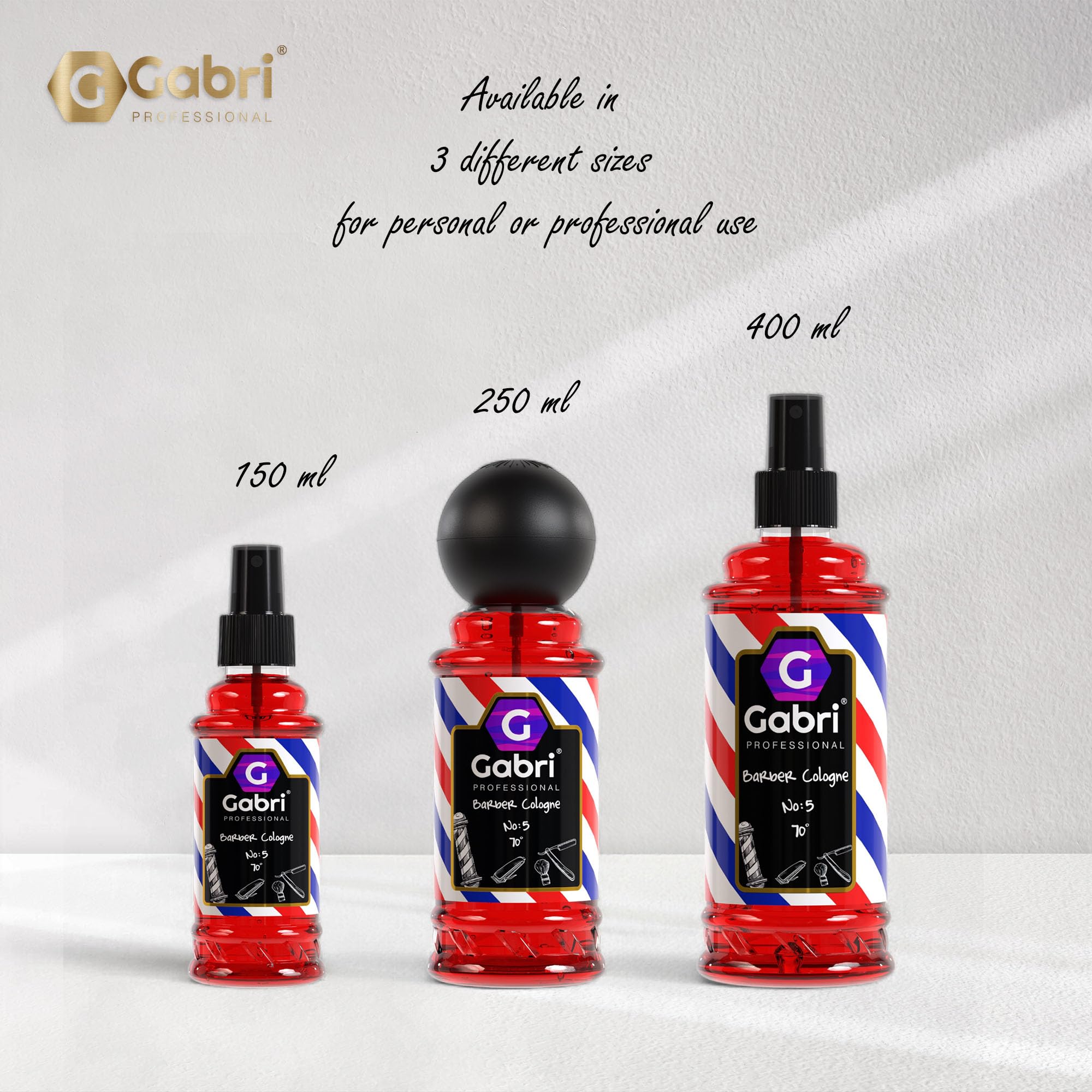 Gabri Professional Barber Cologne for Men - Turkish Aftershave Cologne Spray, Eau de Toilette, 150ml (No5) - Perfect for Grooming, Barbershops & Daily Freshness