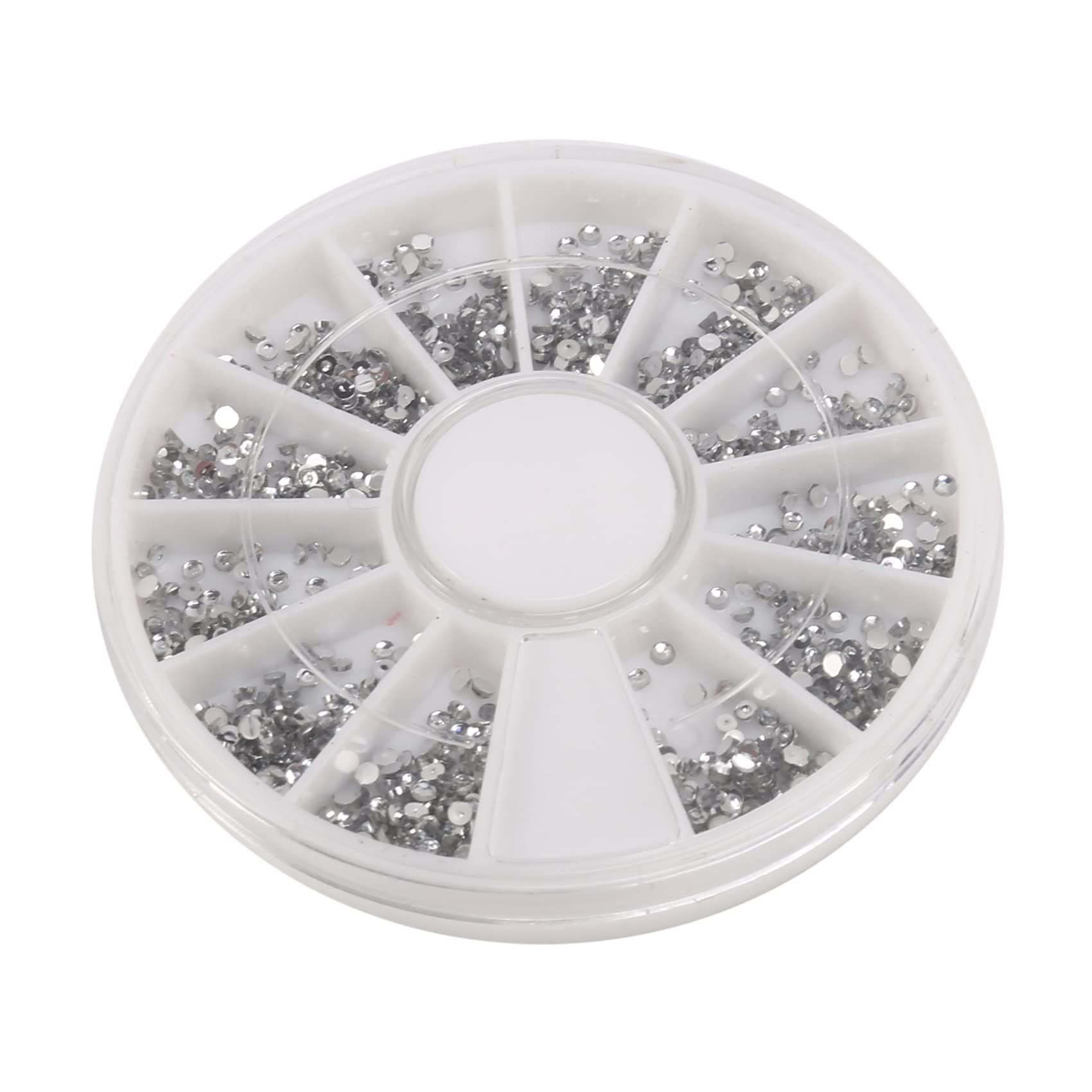 1.5mm Silver Rhinestones Nail Art Wheel for Manicure - Perfect for Nail Decoration, DIY Nail Design, and Professional Salon Use