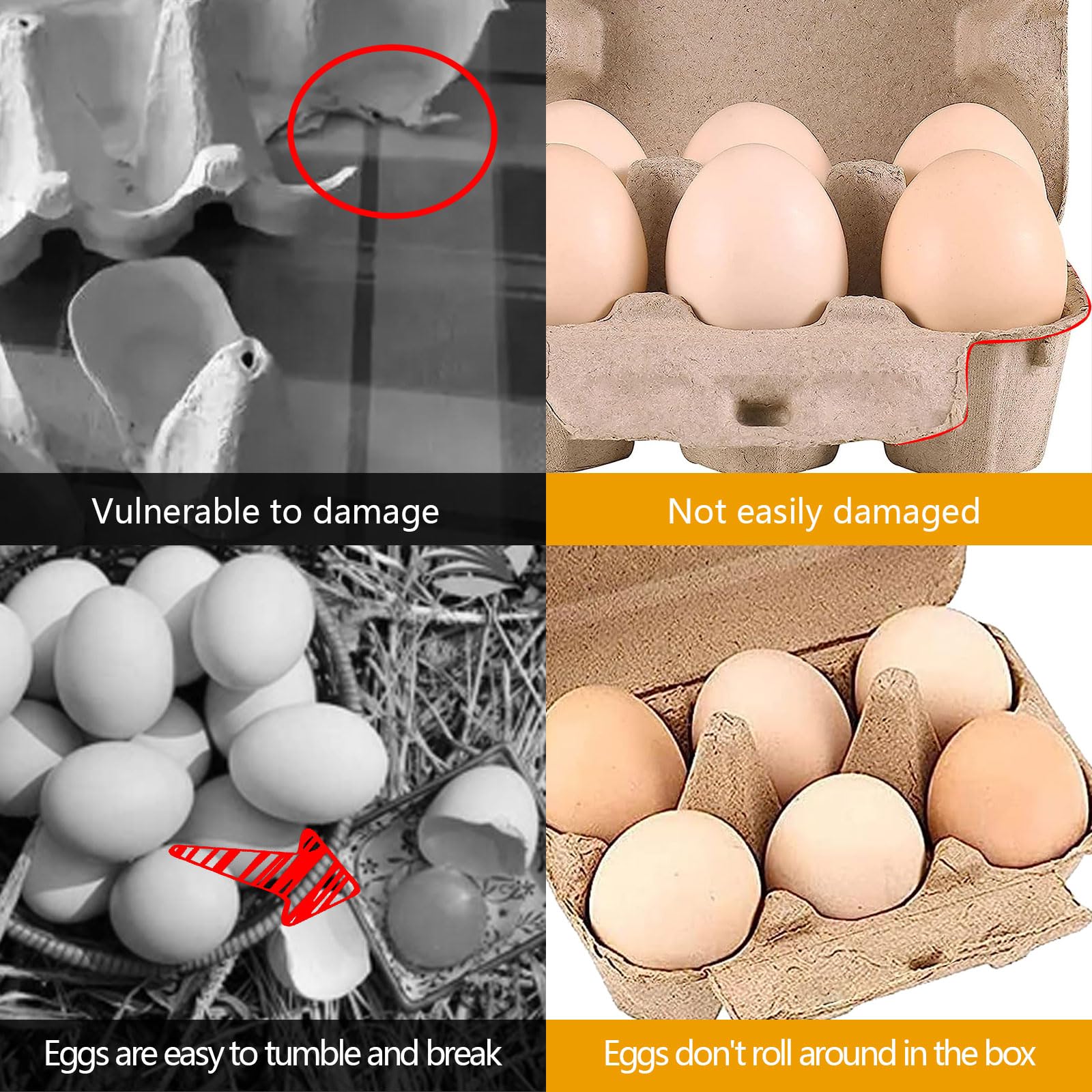30 Pack Empty Egg Cartons - 6 Pulp Fiber Egg Carriers | Reusable Brown Egg Storage Containers for Kitchen, Farm, Picnic & Travel | Perfect for Farmers Markets, Breakfast Restaurants & Home Organizing