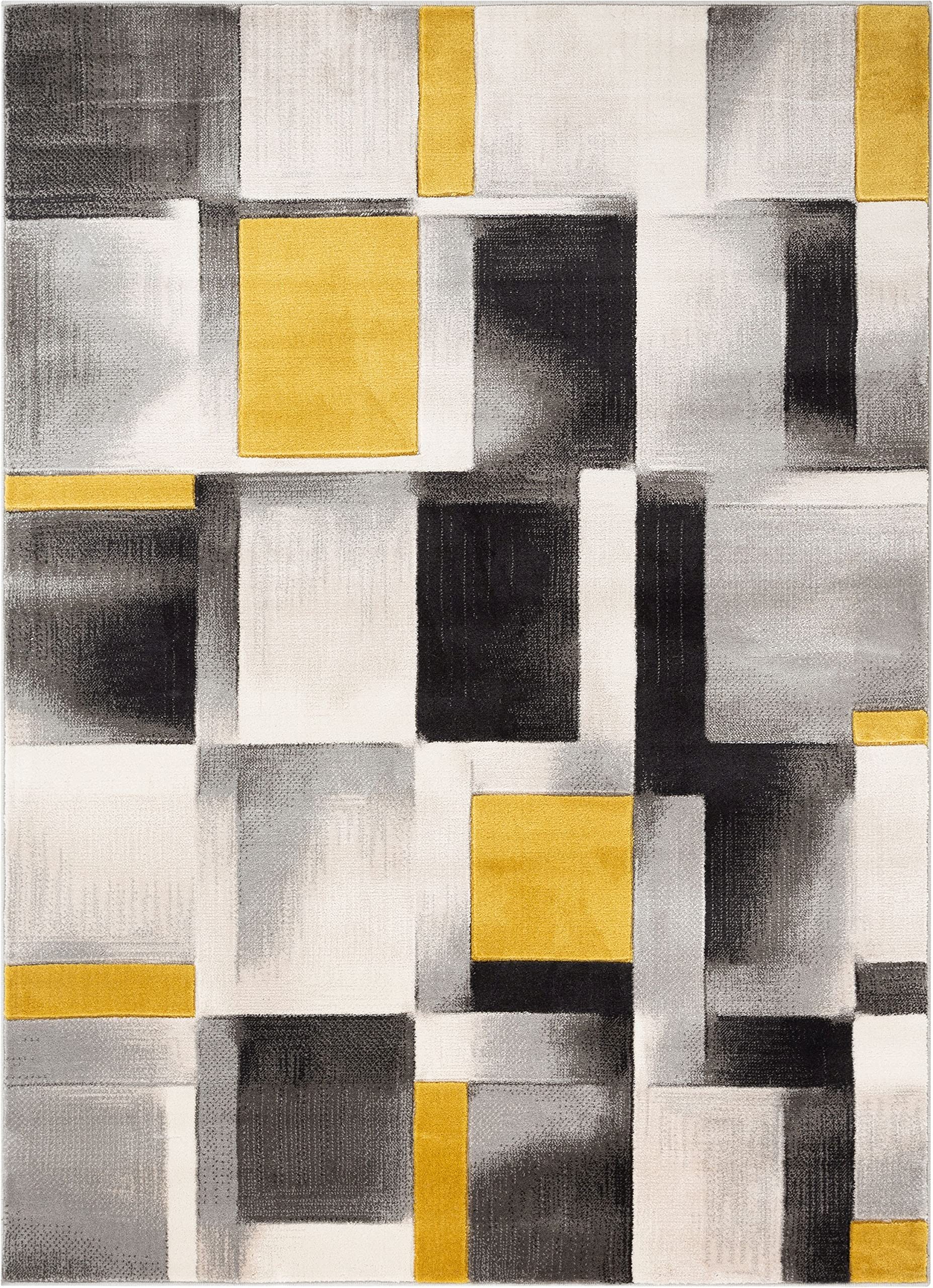 Well Woven Good Vibes Louisa Gold Modern Geometric Boxes 5'3