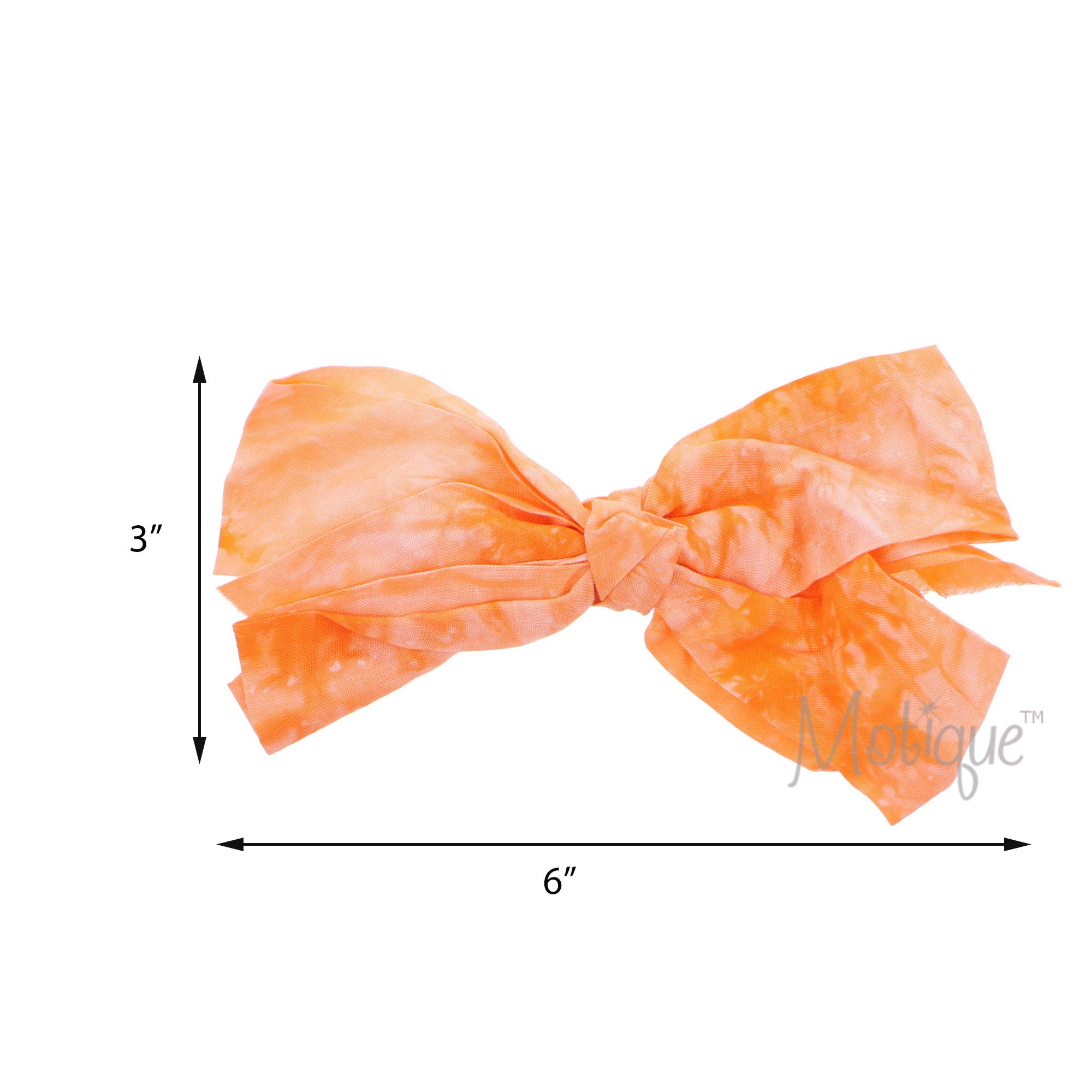 Vibrant Orange Tie Dye Bow Clips for Girls - Set of 3 Hair Accessories, 6 Inch Wide, Perfect for Parties, School, and Everyday Style