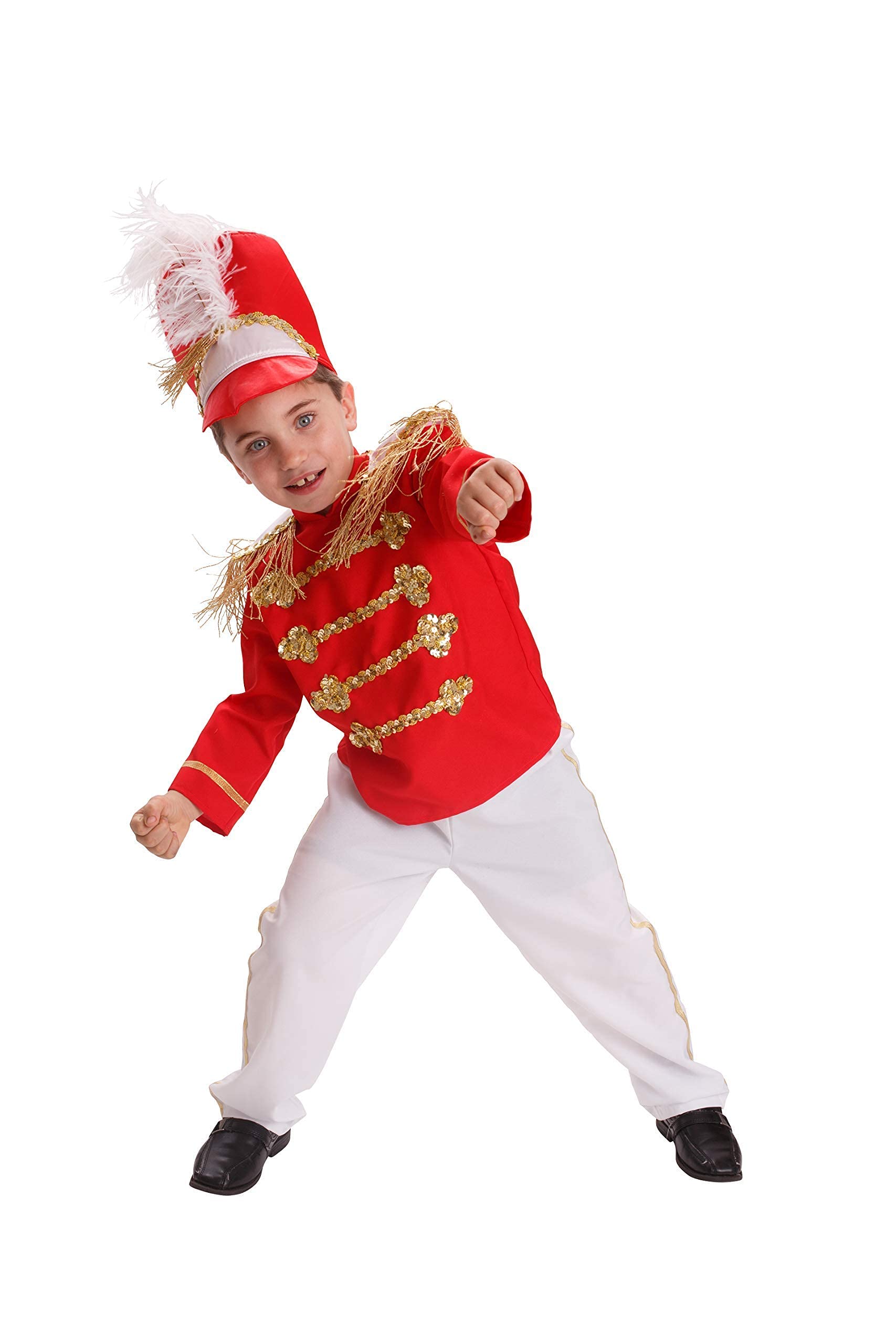 Kids Drum Major Costume - Red Marching Band Uniform for Boys | Dress Up America | Perfect for Halloween, Parades & School Performances