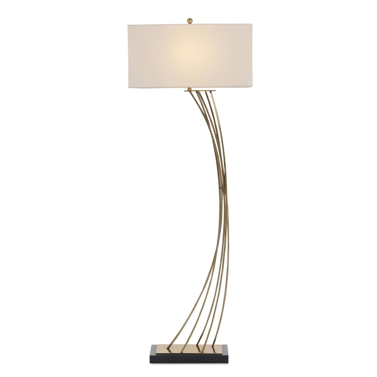 Arched Brass Floor Lamp - Vintage Style Adjustable Height Standing Light in Off White, Silver & White | Perfect for Living Room, Bedroom & Office Decor