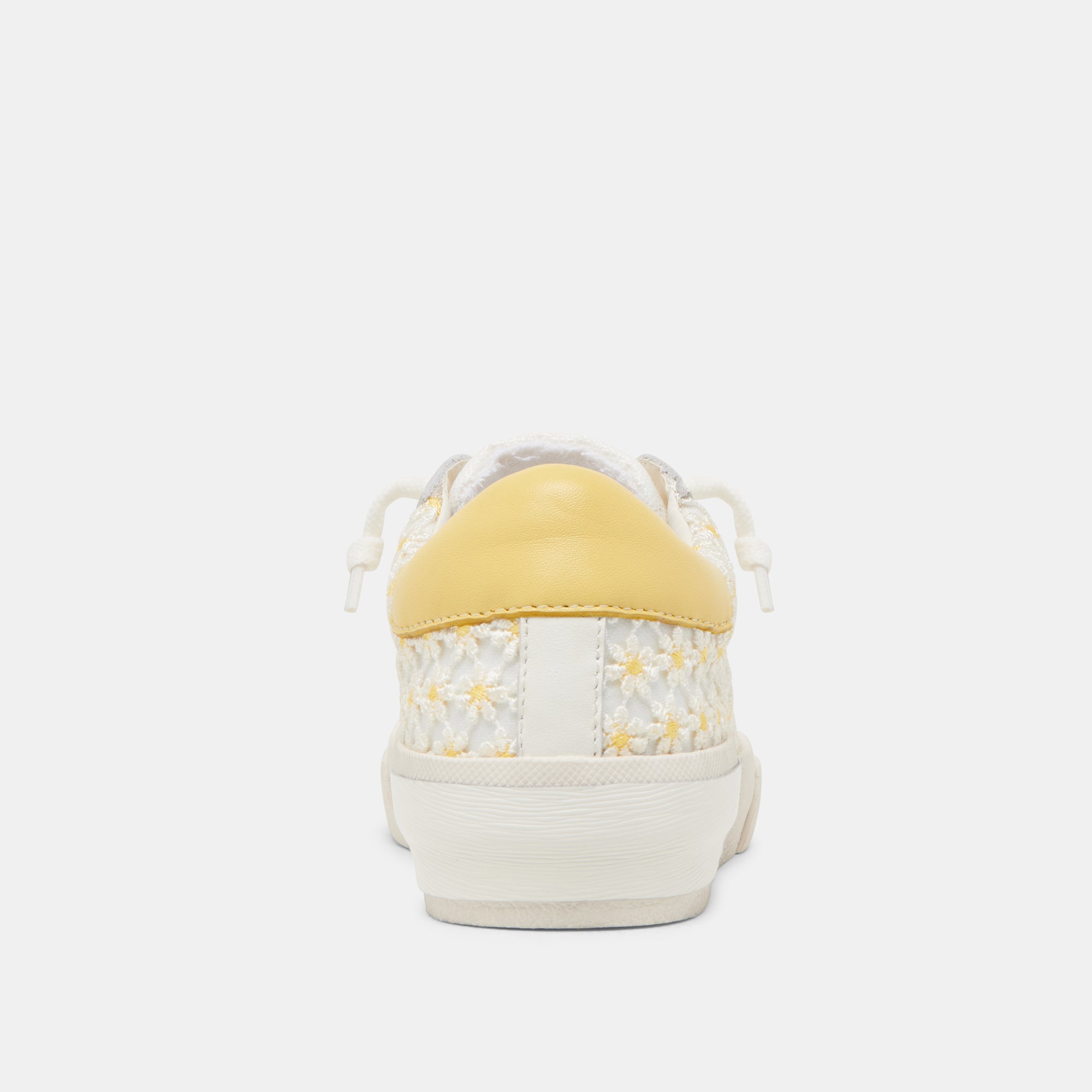 ZINA Floral Sneakers for Women - White & Yellow Floral Mesh Fashion Shoes - Comfortable Walking & Casual Outfit Pairing