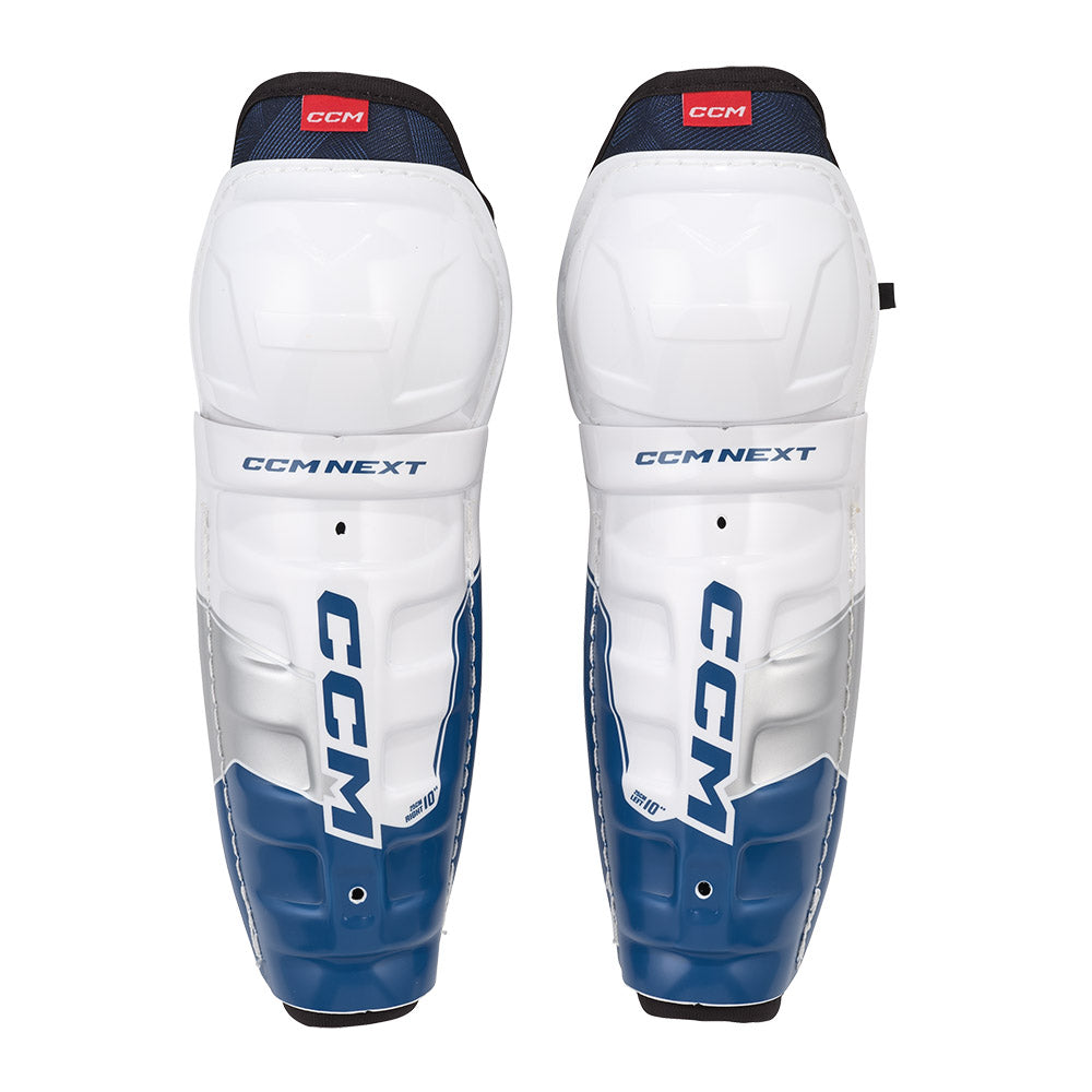 CCM Next Youth Ice Hockey Shin Guards - Protective Gear for Kids & Teens - Perfect for Hockey Practice & Games