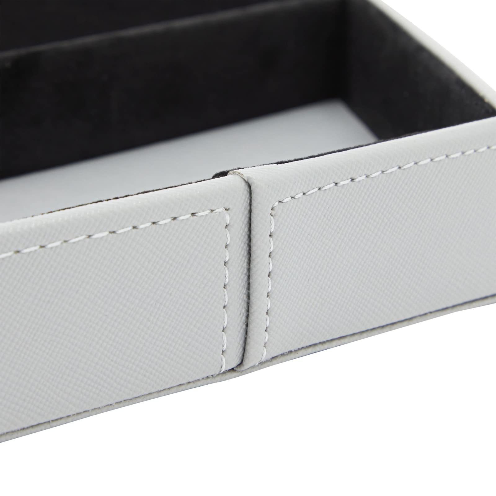 Juvale Set of 2 Gray Faux Leather Valet Trays for Men - Customizable Key & Wallet Organizer, Watch Catch All Tray, Nightstand Drawer Organizer - Perfect for Entryway Table, Dresser Top & Bedside Storage (2 Shapes)