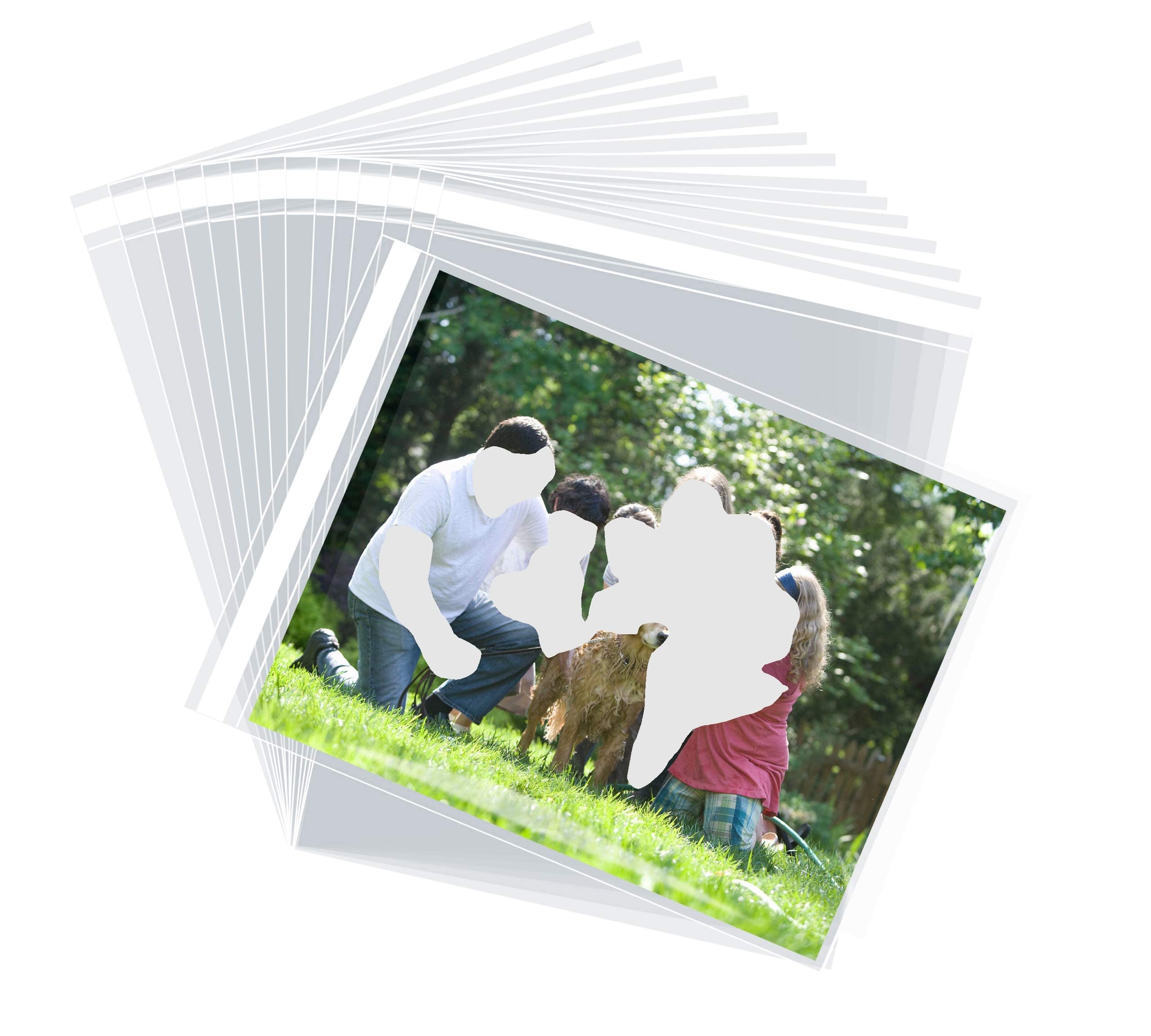 Clear Self-Sealing Cellophane Bags 8x10 Inches - 50 Pack for Packaging Cookies, Gifts, Favors, Photos & Products | Airtight Food Storage, Party Favor Bags, Wedding Treat Packaging