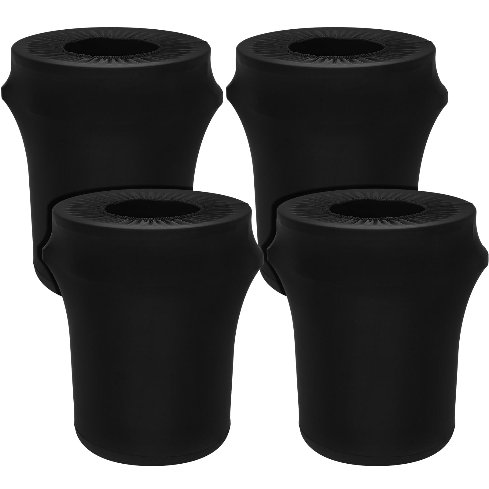 Tanlade 32 Gallon Stretch Trash Can Cover - Durable Spandex Garbage Bin Liner for Indoor Kitchen & Outdoor Use - Fits Round Waste Containers (Black, 4 Pack) - Perfect for Patio, Backyard, and Home Organization