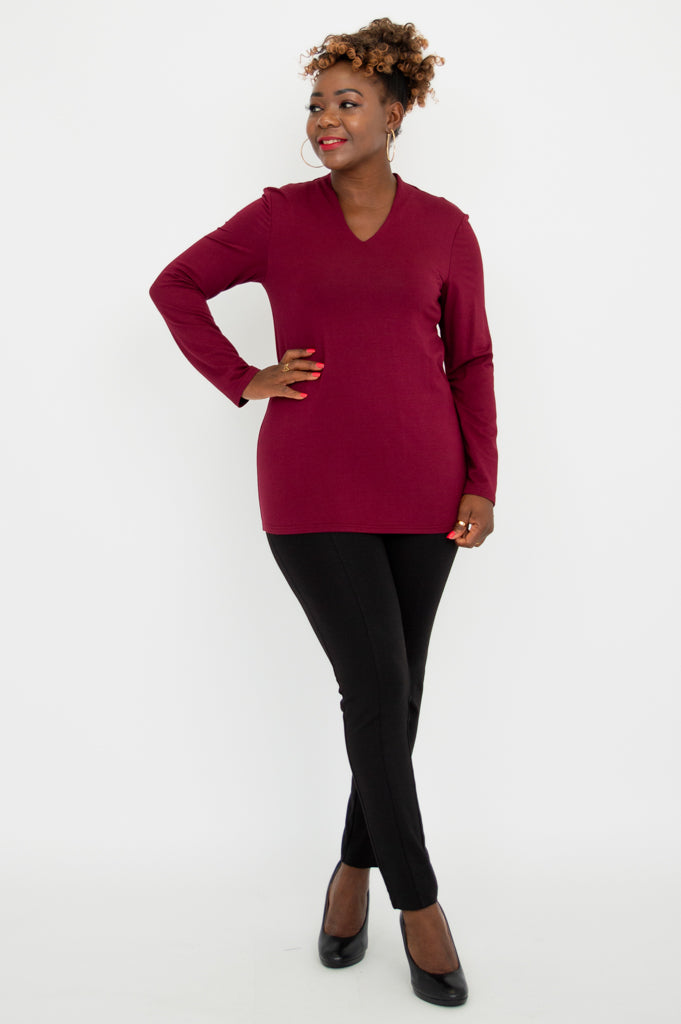 Chimmy Women's Burgundy Bamboo Top - Soft & Breathable Casual Shirt for Summer Outfits & Daily Wear