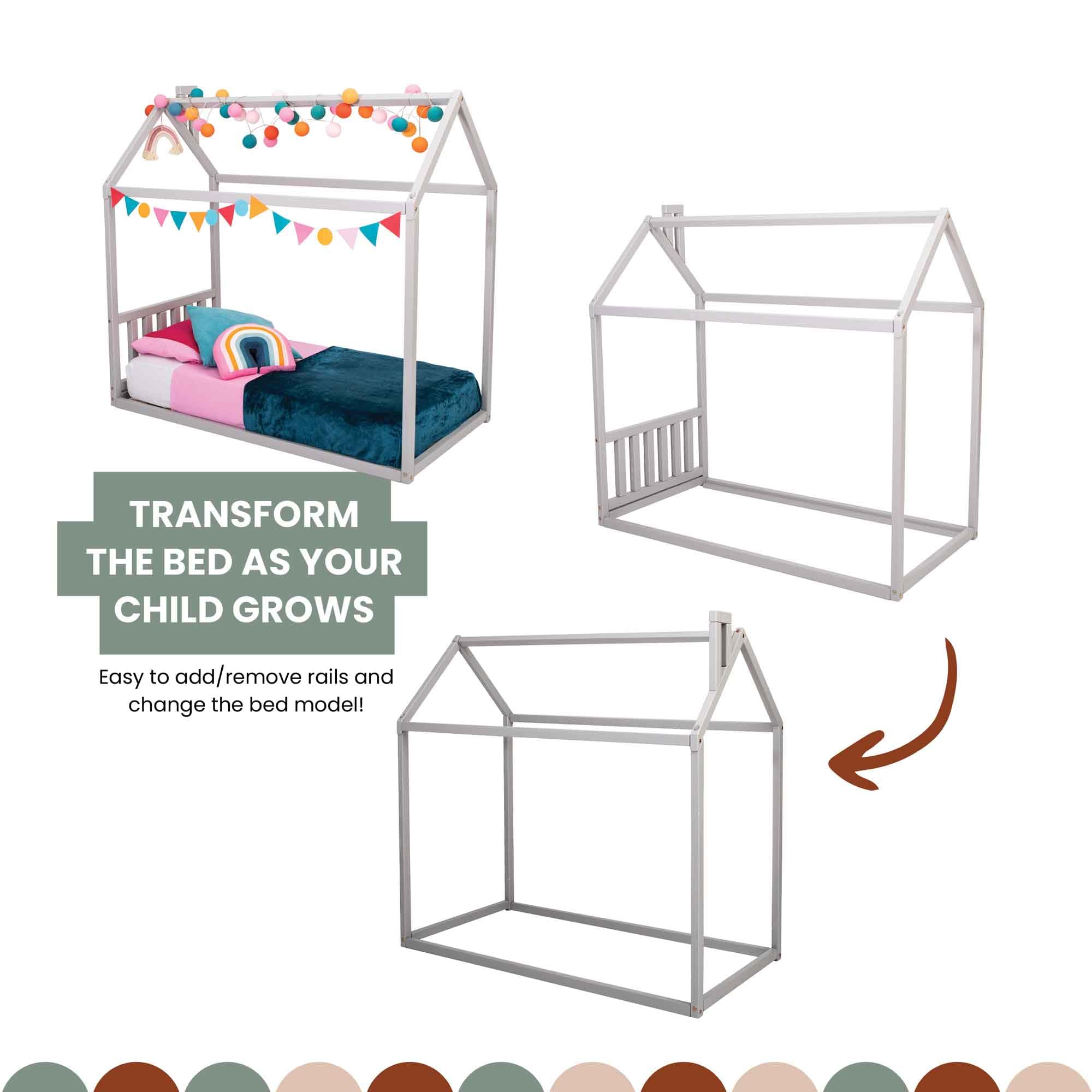 Montessori Toddler House Bed Frame - US Twin Size for Kids Nursery