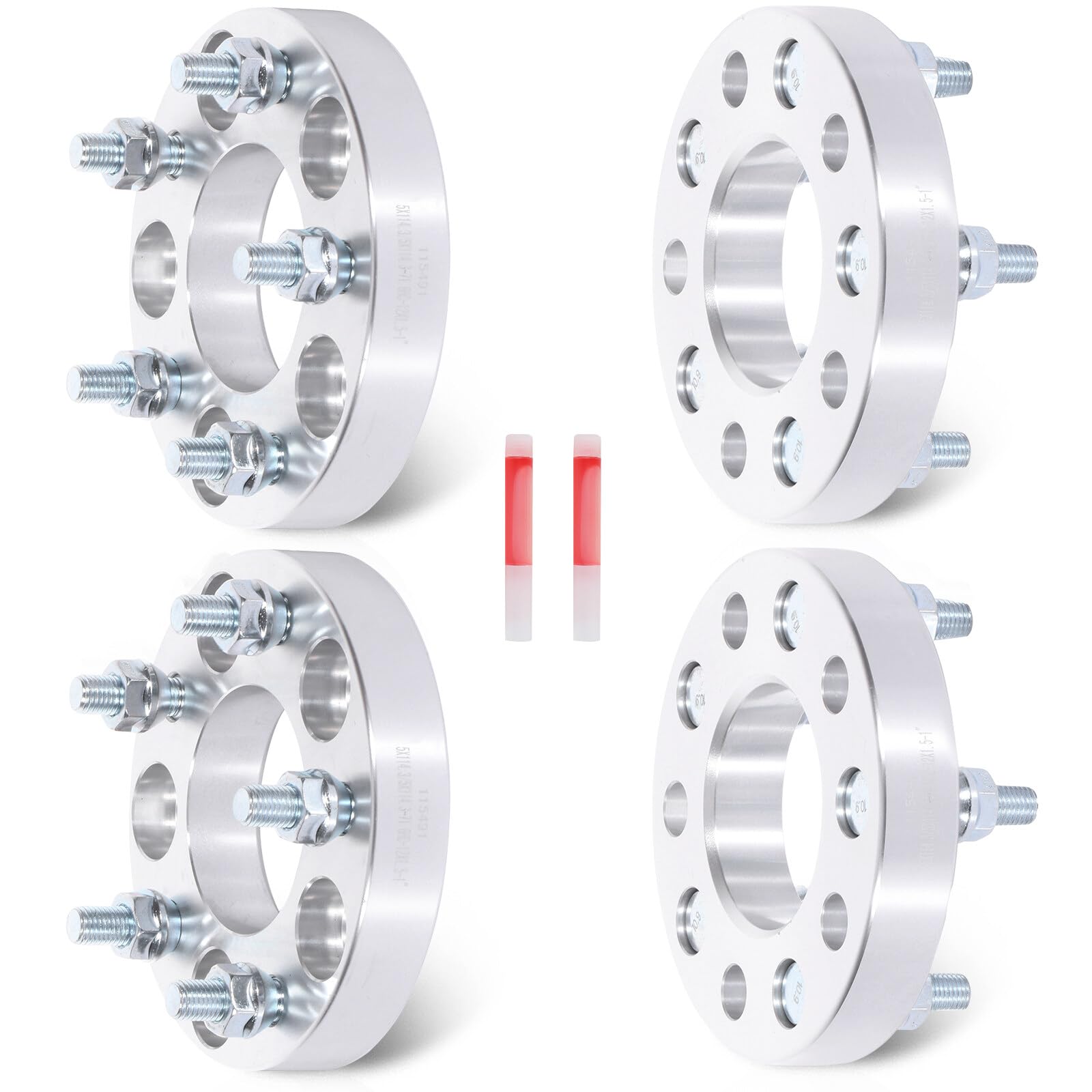 ECCPP 1 Inch Wheel Spacers (4PCS) - 5x4.5 Bolt Pattern, 71.6mm Hub Bore, 12x1.5 Studs - Compatible with Mazda 88-21, Mitsubishi 09-10 & 12-15, Scion 80-21, Toyota - Perfect for Off-Roading, Lifted Trucks & Custom Wheel Fitment