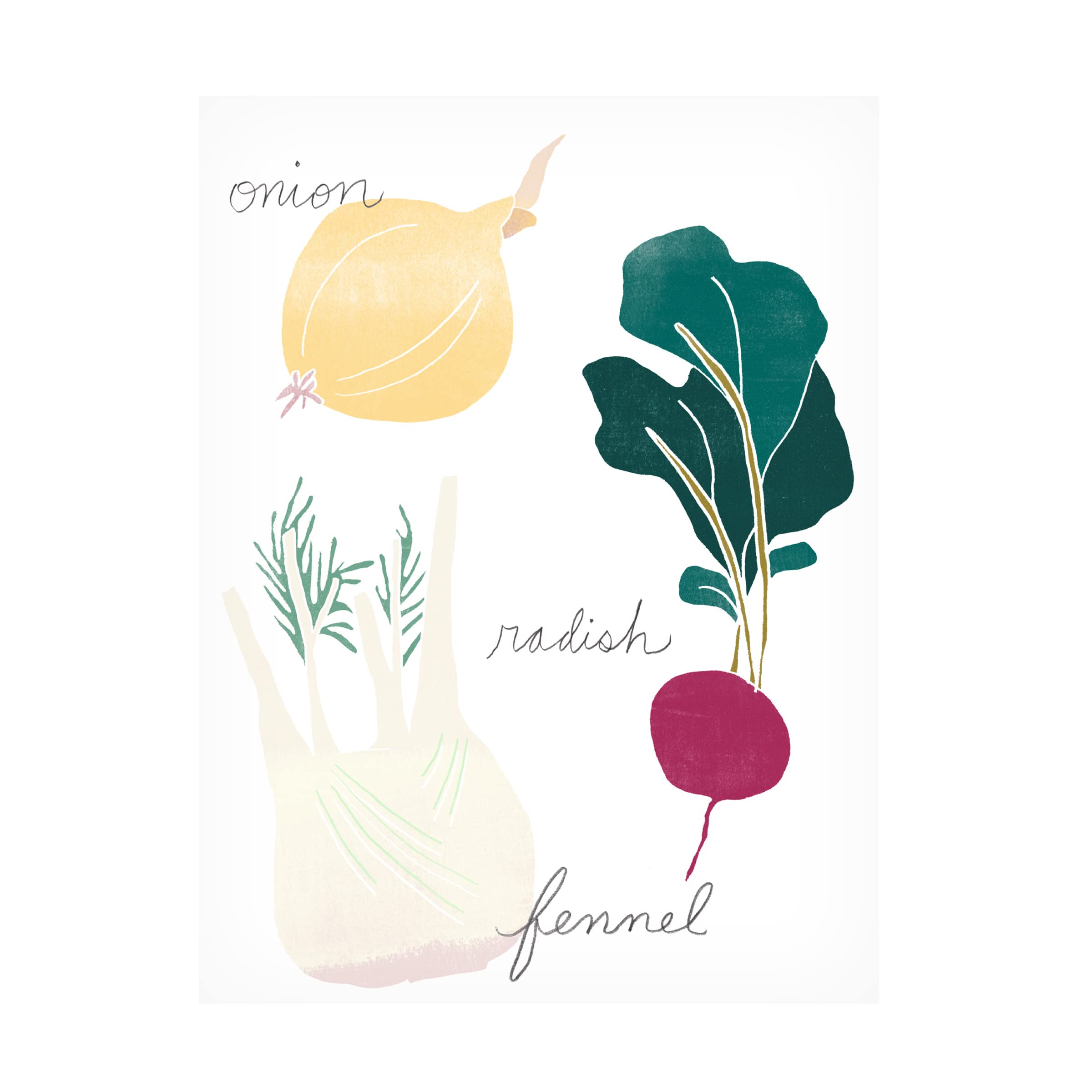 Trademark Fine Art 'Simple Veggies II' Canvas Wall Art Print by June Erica Vess - Modern Kitchen Decor for Home & Restaurant