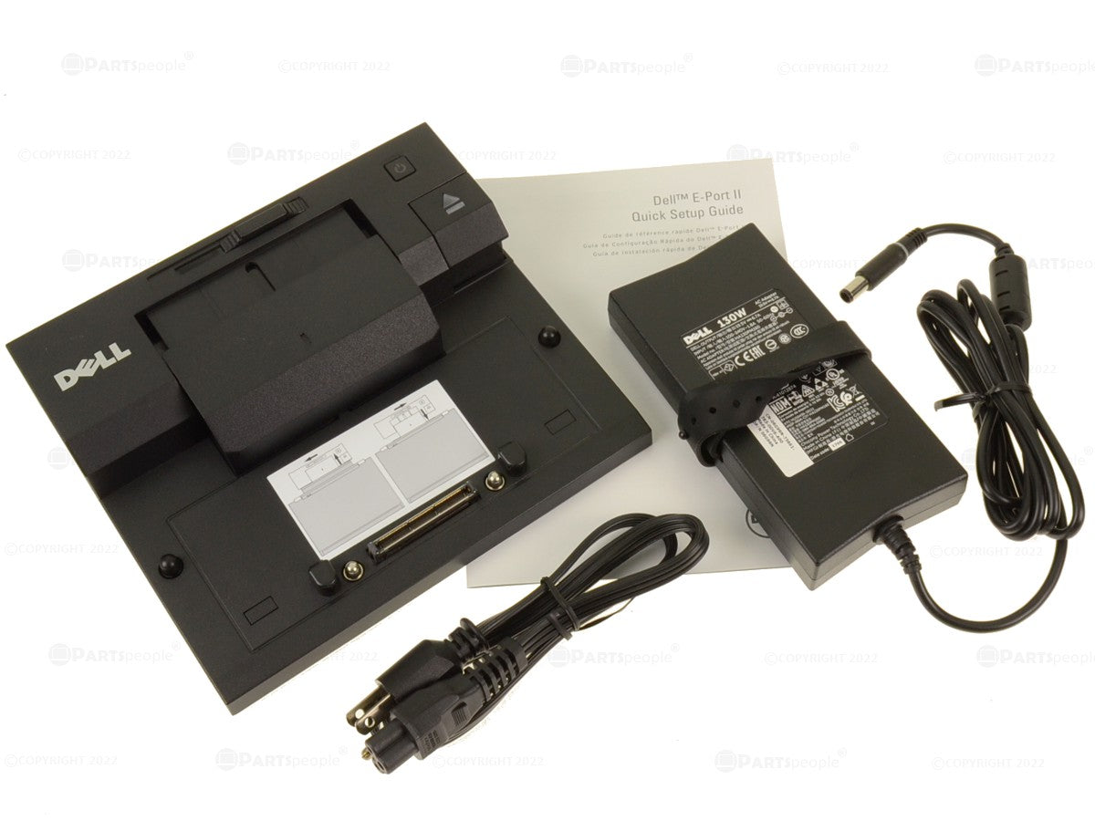 Dell OEM E Port Replicator II Docking Station with USB 3.0 & Power Adapter - Compatible with Latitude Laptops for Home & Office Workspaces
