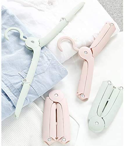 6 Pack Foldable Clothes Hangers - Space Saving Travel Hangers for Suitcase, Closet & Laundry Room - Lightweight Portable Hangers for Home, Hotel & Camping Use