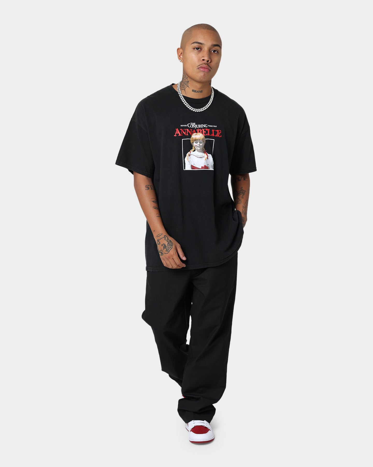 American Thrift X Annabelle Vintage Black Wash T-Shirt | Retro Graphic Tee for Women | Perfect for Casual Wear, Street Style & Vintage Fashion Lovers
