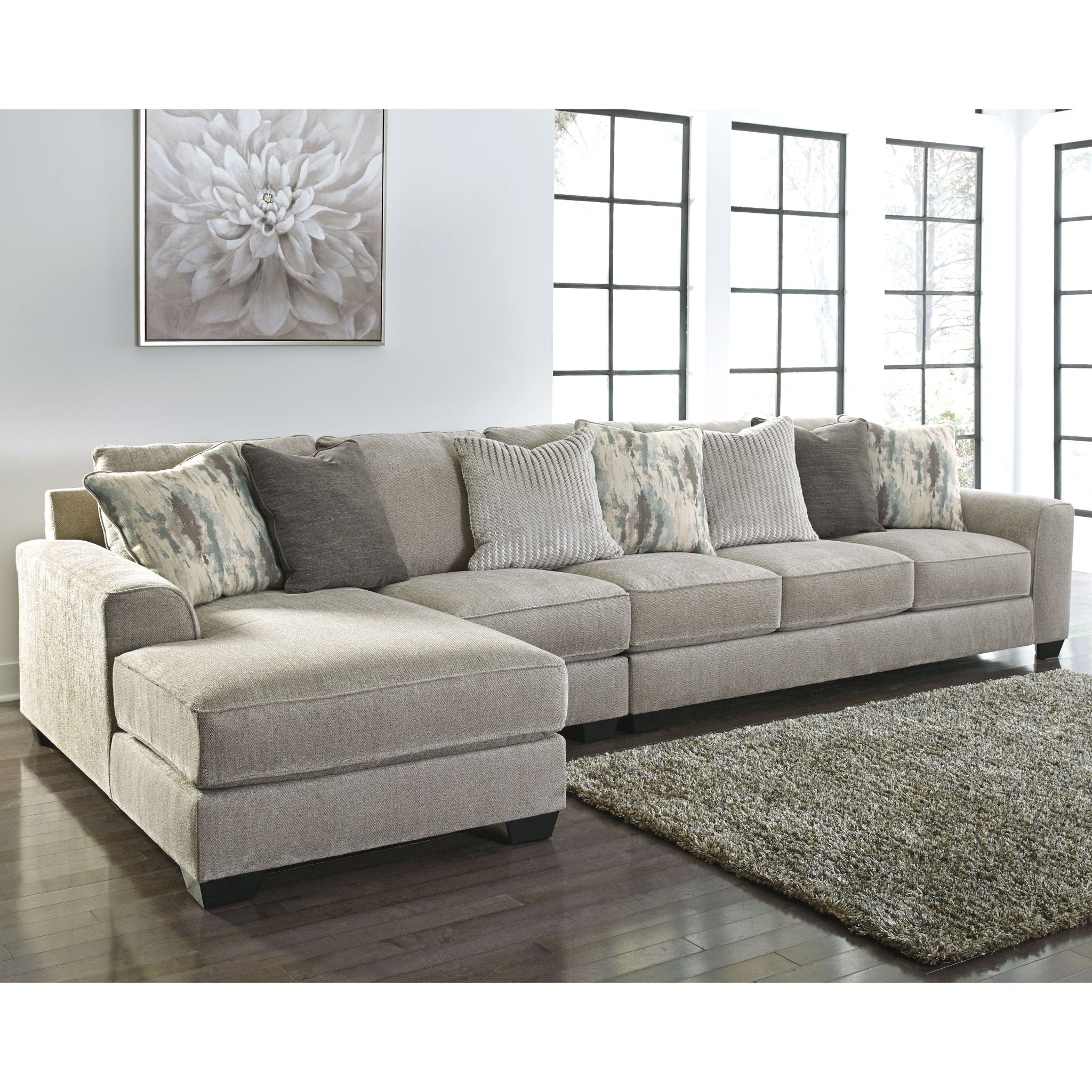 Ardsley 3-Piece Sectional Sofa with Chaise Lounge - Modern L-Shaped Couch for Living Room, Family Room & Home Theater - Soft Fabric Upholstery & Sturdy Frame
