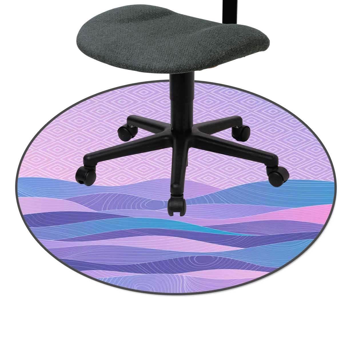 Black 37 Inch Chair Mat for Hardwood Floors - Non-Slip Rolling Office Chair Mat with Anti-Fatigue Design | Perfect for Home Office, Gaming Setup & Computer Workstations