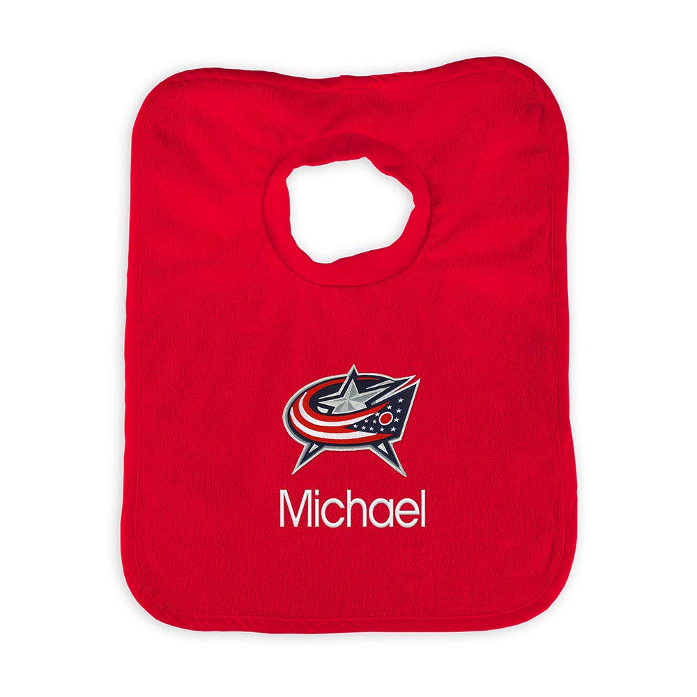 Chad and Jake Columbus Blue Jackets Personalized Infant Bib - Perfect for Game Day, Baby Showers, and Family Gatherings