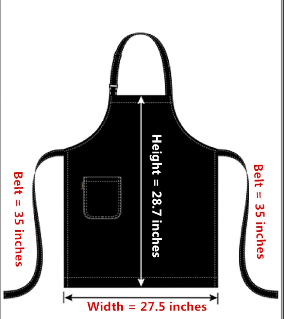 Premium Unisex Chef Apron with Pockets - Navy Blue Kitchen Cooking Apron for Professional Chefs & Home Cooks - Perfect for BBQ, Baking, Grilling & Culinary Classes