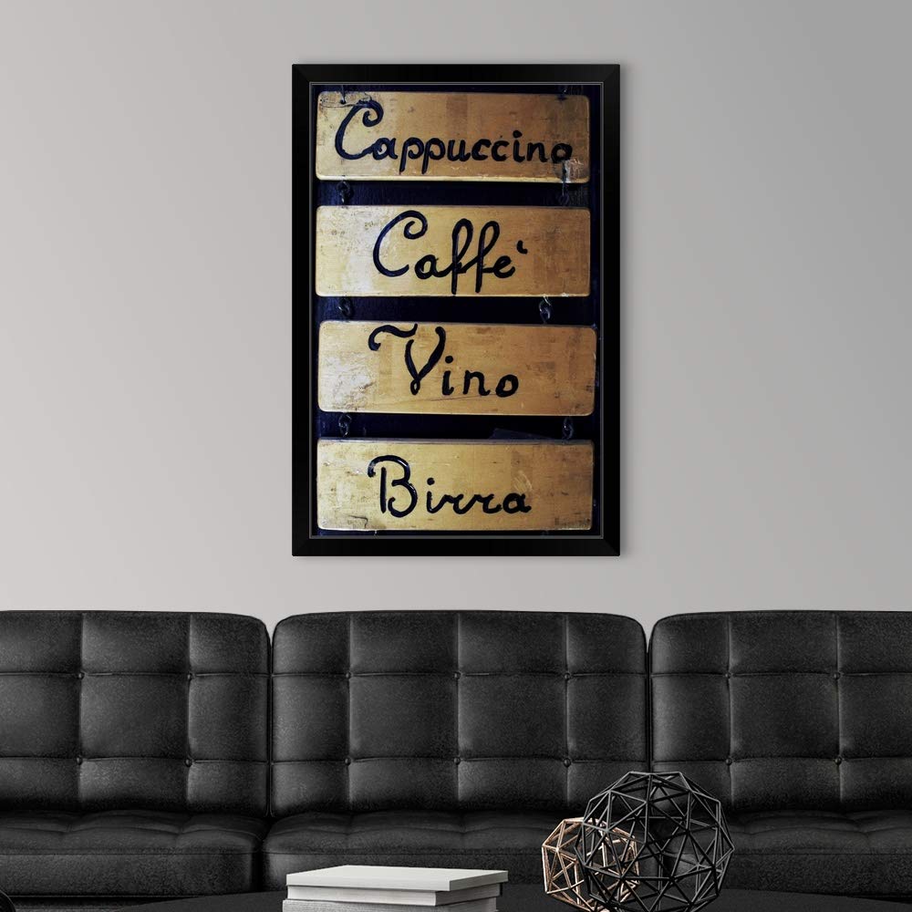 Venice Italy Veneto Coffee & Wine Black Framed Art Print - Elegant Wall Decor for Living Room, Office & Cafe