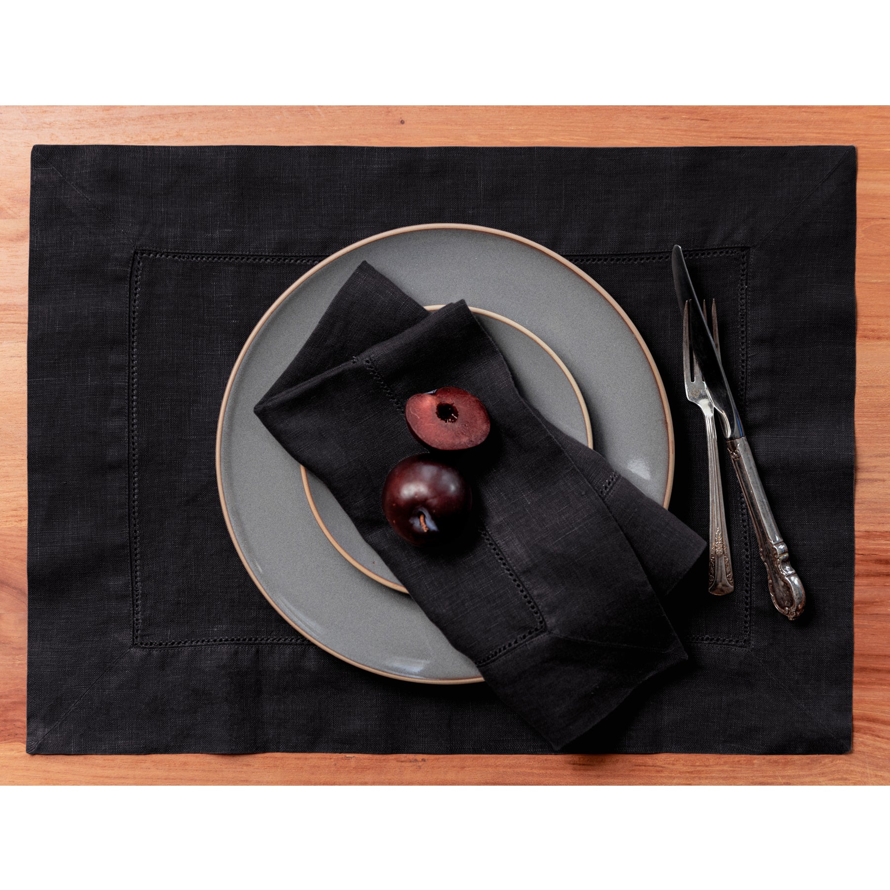 Premium Heavyweight Hemstitch Linen Napkins - Set of 4 - Elegant Dinner Party & Formal Dining Table Decor