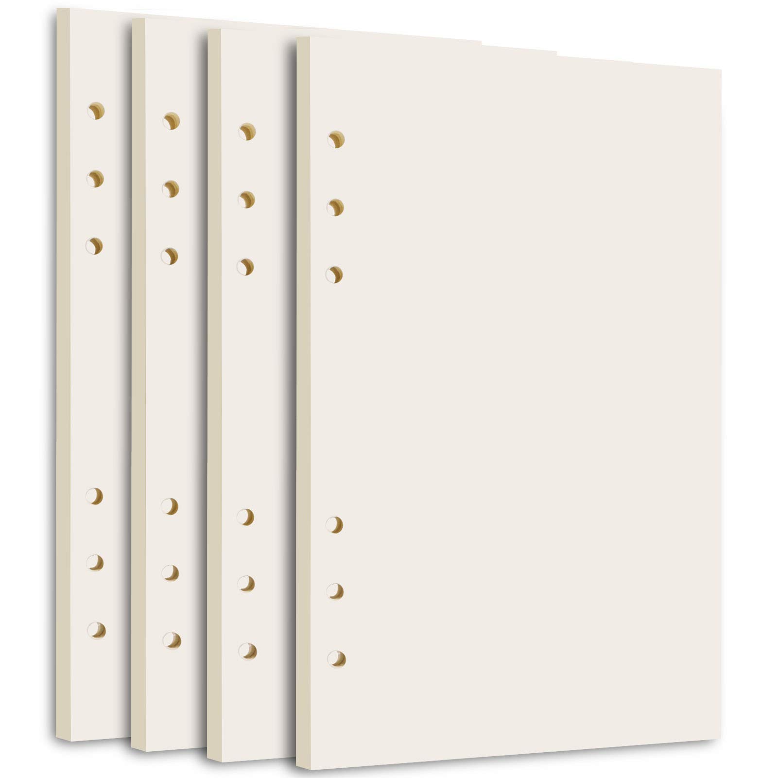 Kincown A6 Refill Paper - 4 Pack (180 Sheets/360 Pages) 6 Hole Loose Leaf Paper for Binders, Planners & Journals - Thick Blank Refillable Paper for A6 6-Ring Notebooks | Perfect for Office, School, Note-Taking & Daily Planning