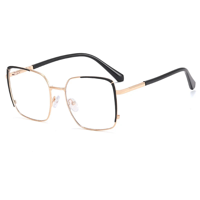 CCspace Women's Full Rim Oversize Square Alloy Eyeglasses Frame 57184 - Stylish Reading Glasses for Work, Office & Everyday Fashion Accessory