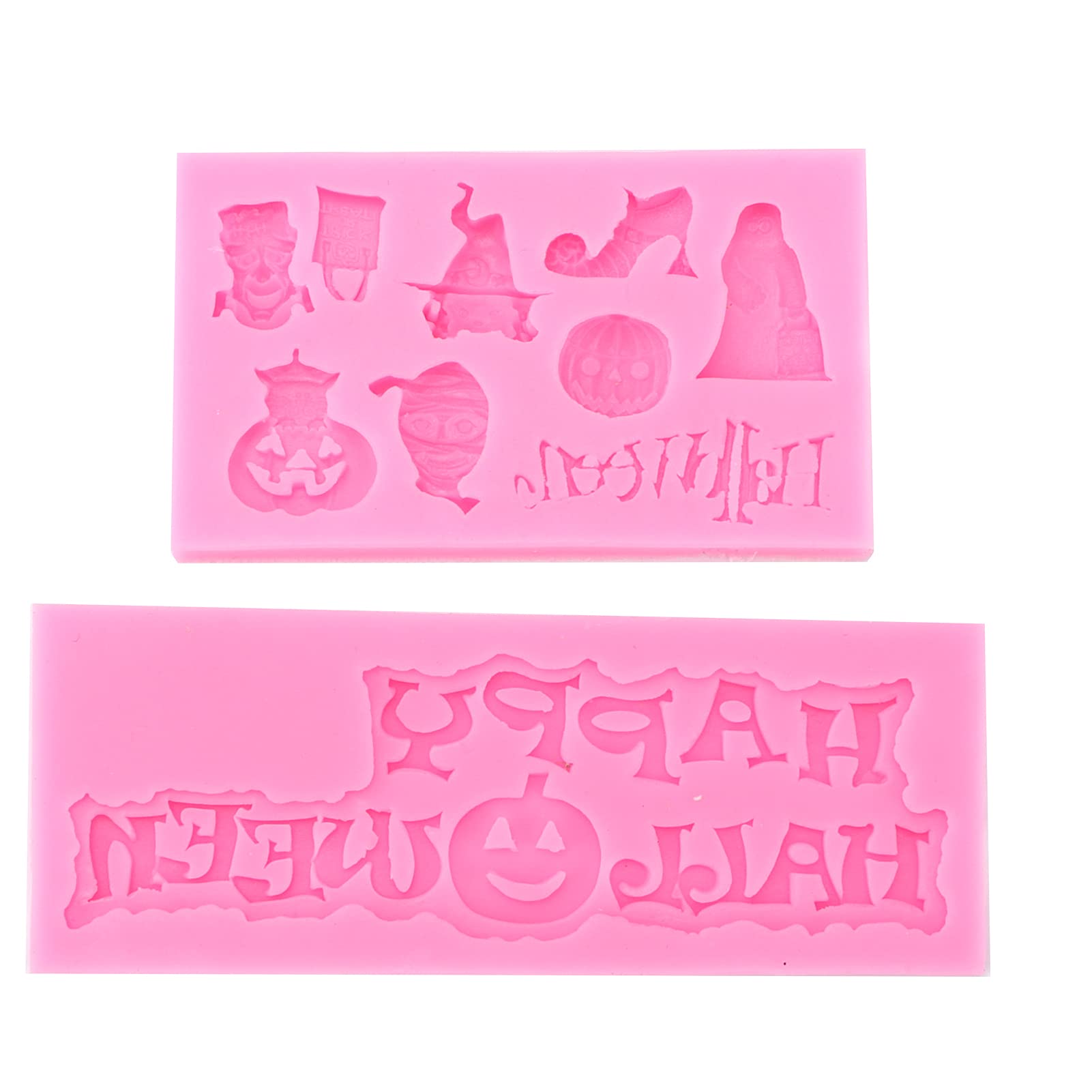 2Pcs Halloween Silicone Molds Set - Fondant, Chocolate & Candy Molds for Cake Decorating, Wedding & Party Supplies | Perfect for DIY Desserts, Holiday Baking & Spooky Treats