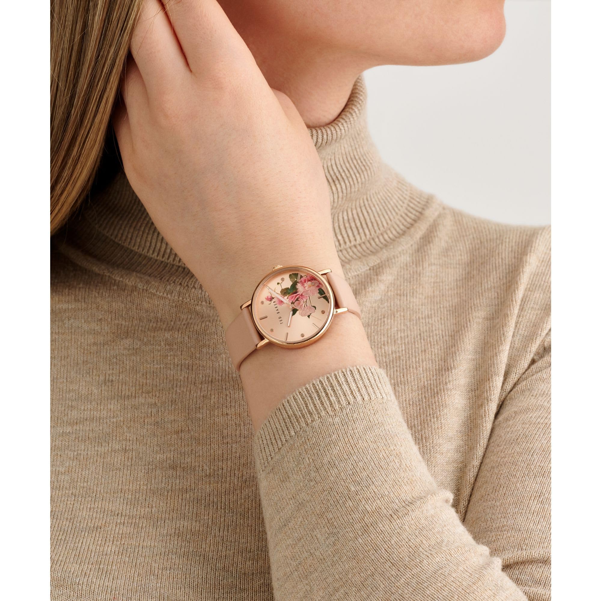 Ted Baker Women's Pink Genuine Leather Strap Watch BKPPHF3079I - Eco-Friendly Fashion Timepiece for Office, Party & Everyday Wear