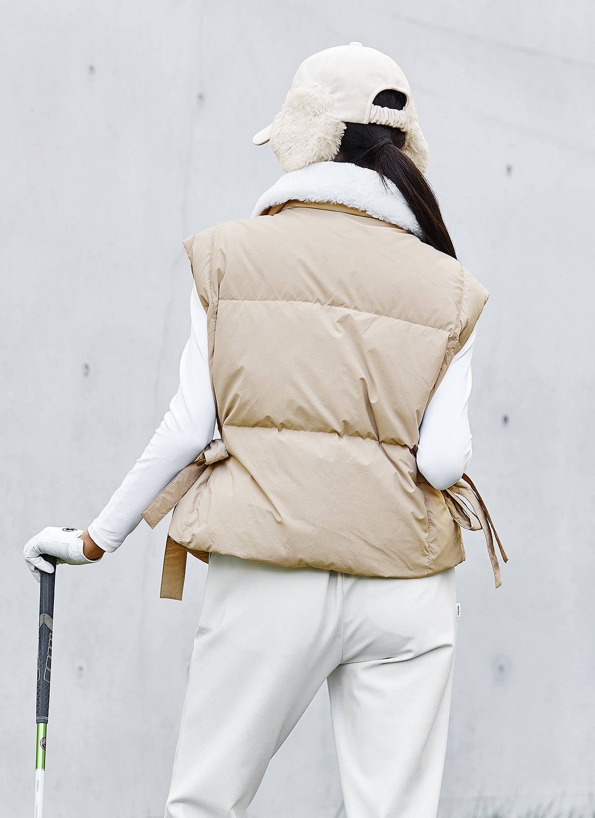Women's Faux Fur Collar Goose Down Vest - Warm Winter Puffer Jacket for Outdoor Activities, Hiking & Casual Wear