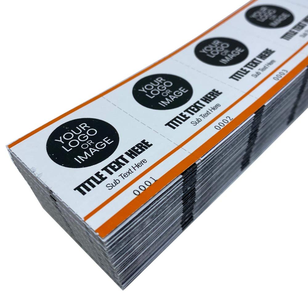 Custom Drink Tickets - Personalized Mini Beverage Tickets with Your Logo | Admit One Drink Vouchers | Bulk 5000 Pack (Orange) | Perfect for Bars, Weddings, and Corporate Events