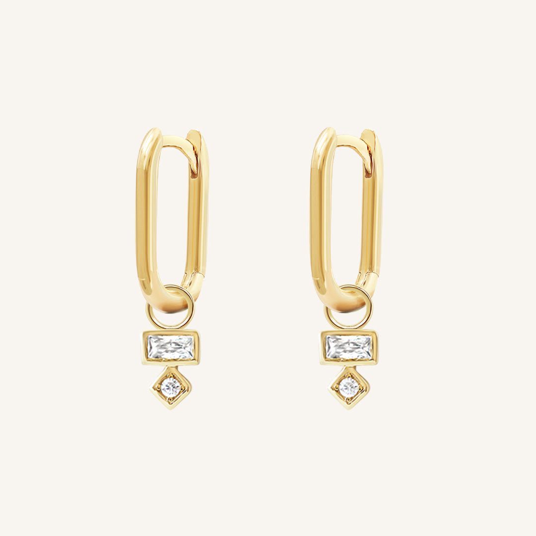 Resilient Rectangle Hoop Earrings for Women - Trendy Geometric Jewelry for Everyday Wear & Special Occasions