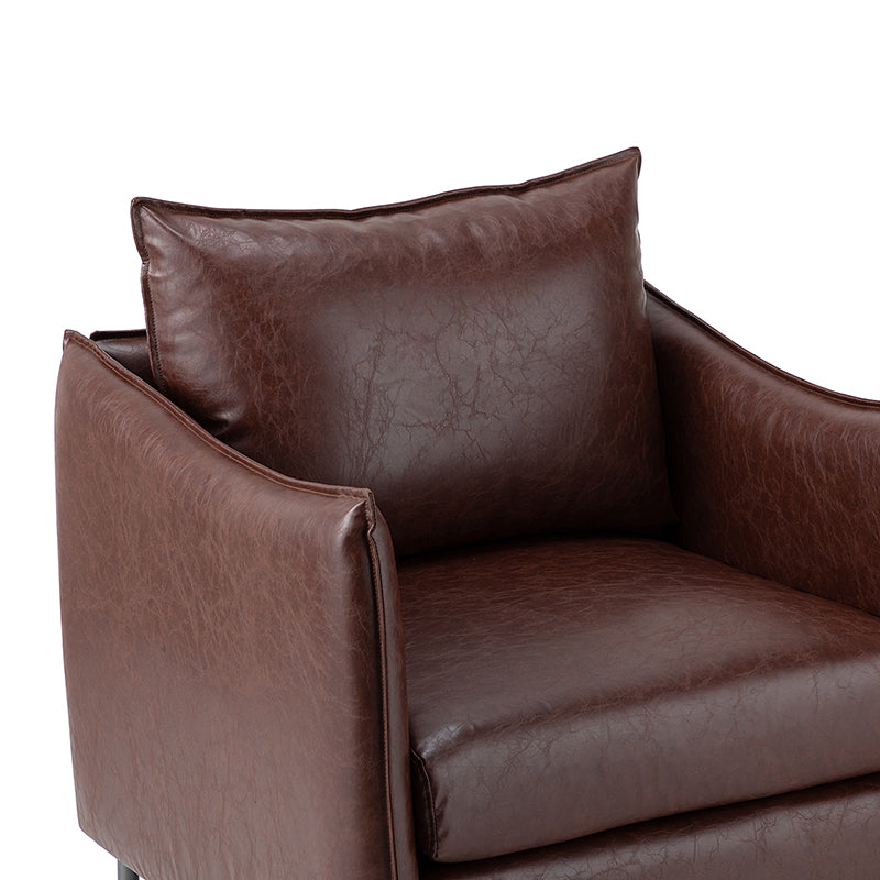 Felix Faux Leather Armchair - Modern PU Leather Accent Chair for Living Room, Office & Lounge - Comfortable Mid-Century Style Seating for Home Decor