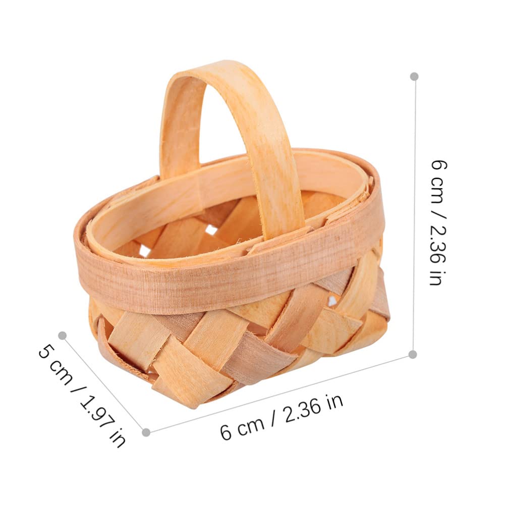 GANAZONO 2 Sets Handmade Woven Wooden Mini Baskets - Elegant Wedding Favors & Home Decor (10 Pieces Each) - Perfect for Party Gifts, Table Centerpieces, and Rustic Decorations