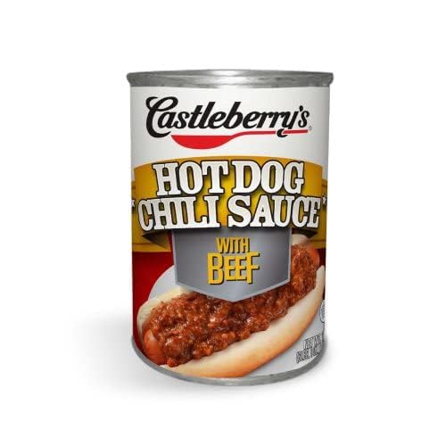 Castleberrys Hot Dog Chili Sauce - 6 Pack (Number 10 Can) | Premium Chili Topping for Hot Dogs, Burgers & Nachos | Perfect for BBQs, Game Days & Family Gatherings
