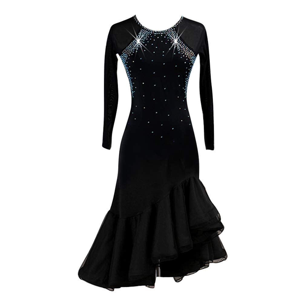 Latin Dance Dress for Women - Ballroom Training & Performance Costume - Perfect for Salsa, Bachata, Tango Practice and Stage Shows