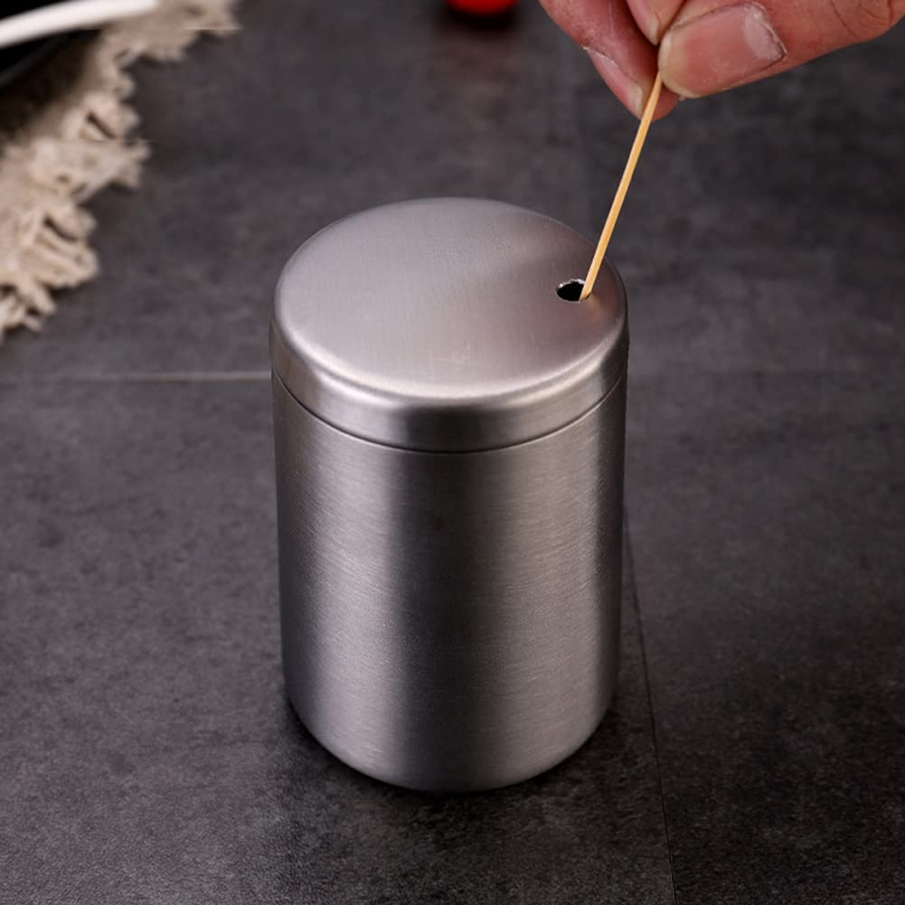Stainless Steel Toothpick Holder Dispenser Box - Elegant Storage Organizer for Home Kitchen Restaurant Office (Silver) - Perfect for Dining Tables, Countertops & Food Service Areas