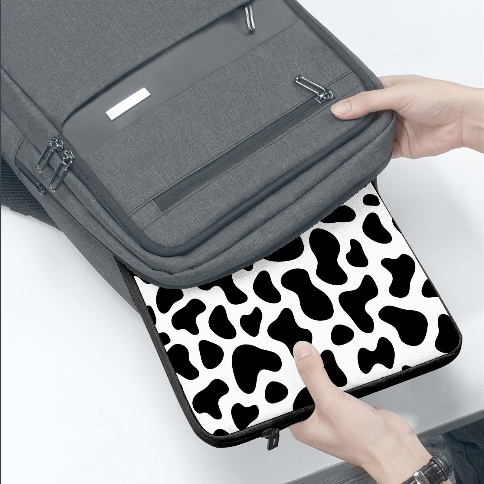 Cow Print Laptop Sleeve Case for 13-15 Inch Notebook - Durable Computer Cover Bag for MacBook, Dell, HP | Perfect for Work, School & Travel Protection