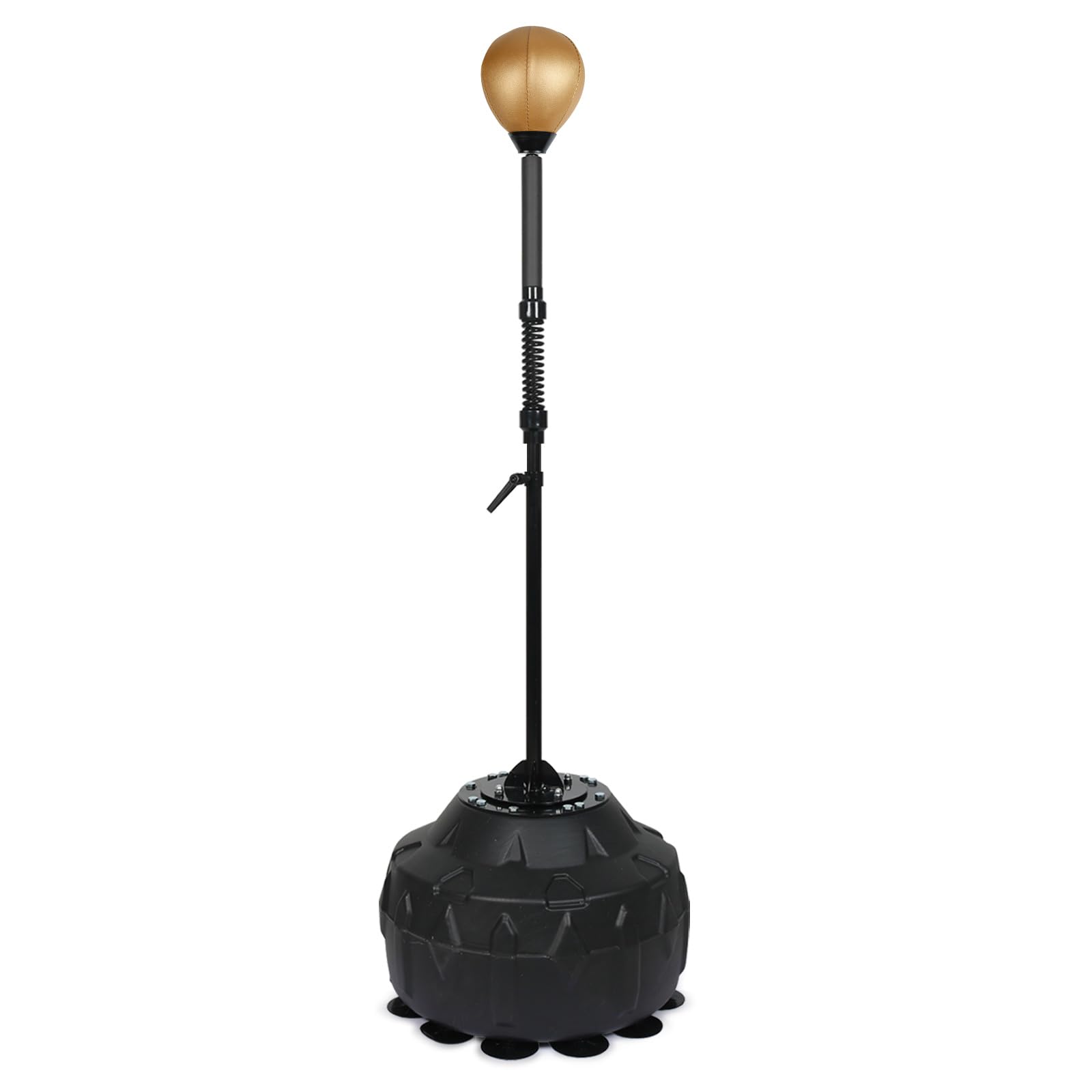 Premium Reflex Speed Bag with Thick Base - Adjustable Height Free Standing Punching Bag for Boxing Training, Stress Relief & Fitness - Heavy Duty Reinforced Spring, Durable Golden Design - Perfect for Home Gym, Martial Arts & Cardio Workouts
